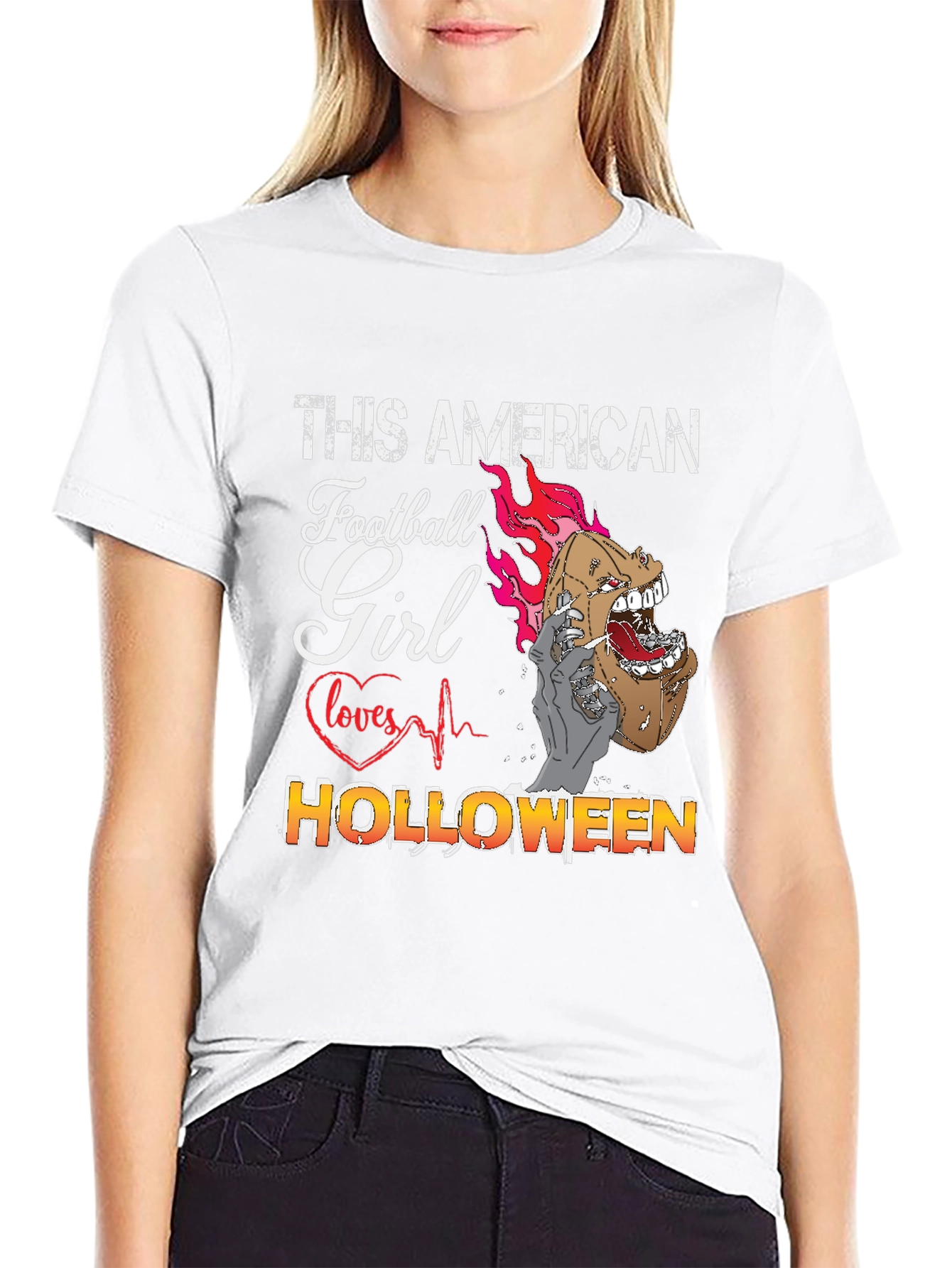 American Football Girl Halloween T-Shirt