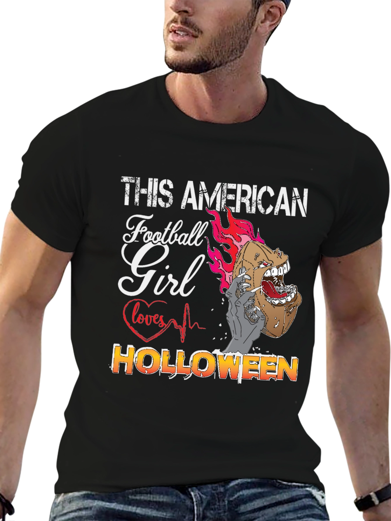 American Football Girl Halloween T-Shirt