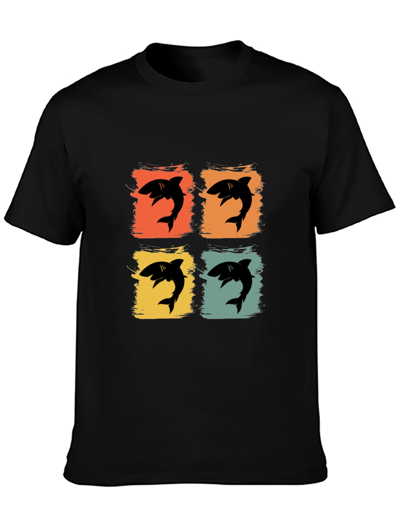 Retro Shark T-Shirt - Four Graphic Pop Art Design