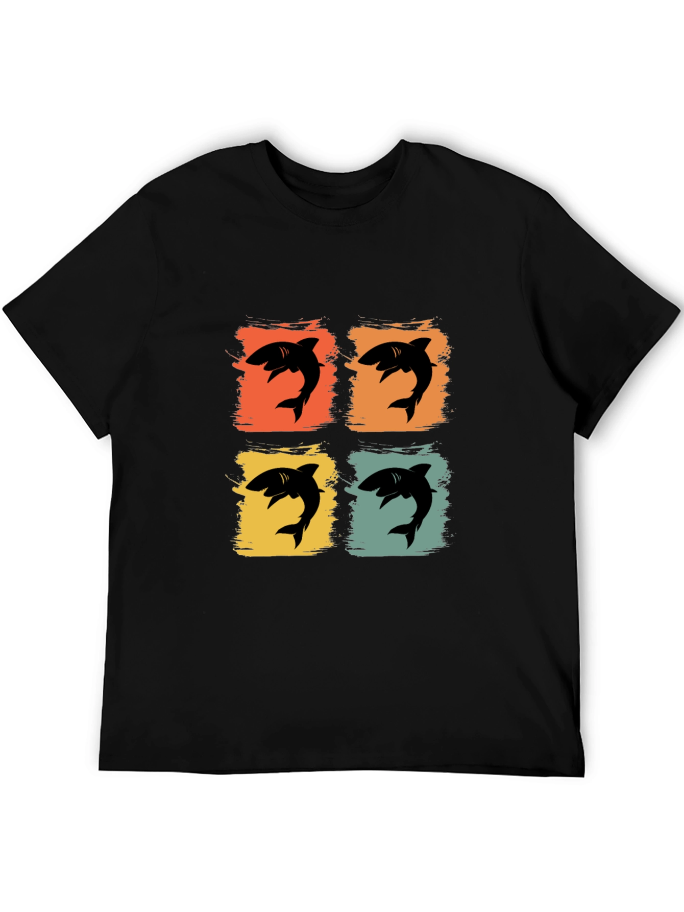 Retro Shark T-Shirt - Four Graphic Pop Art Design