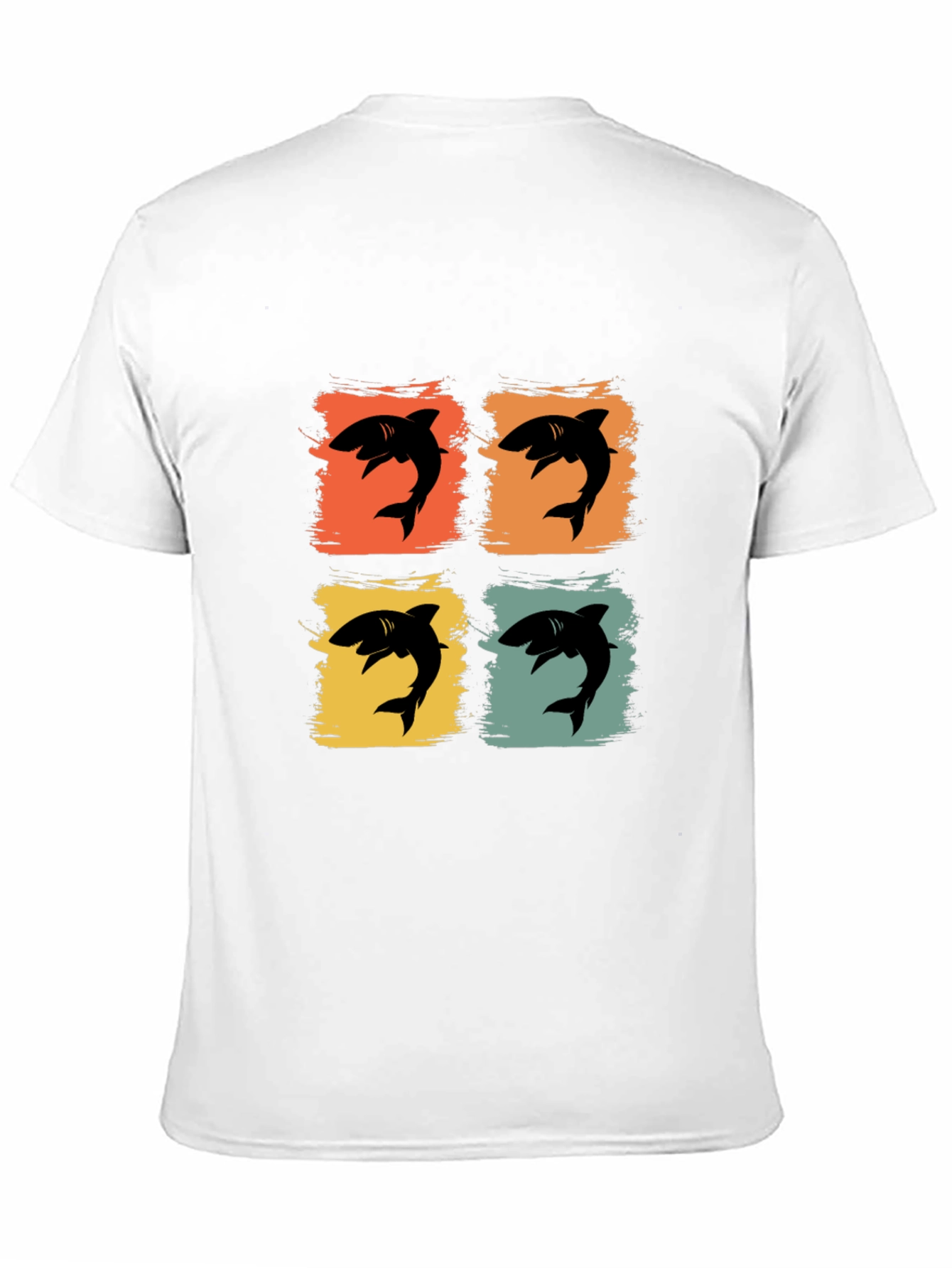 Retro Shark T-Shirt - Four Graphic Pop Art Design