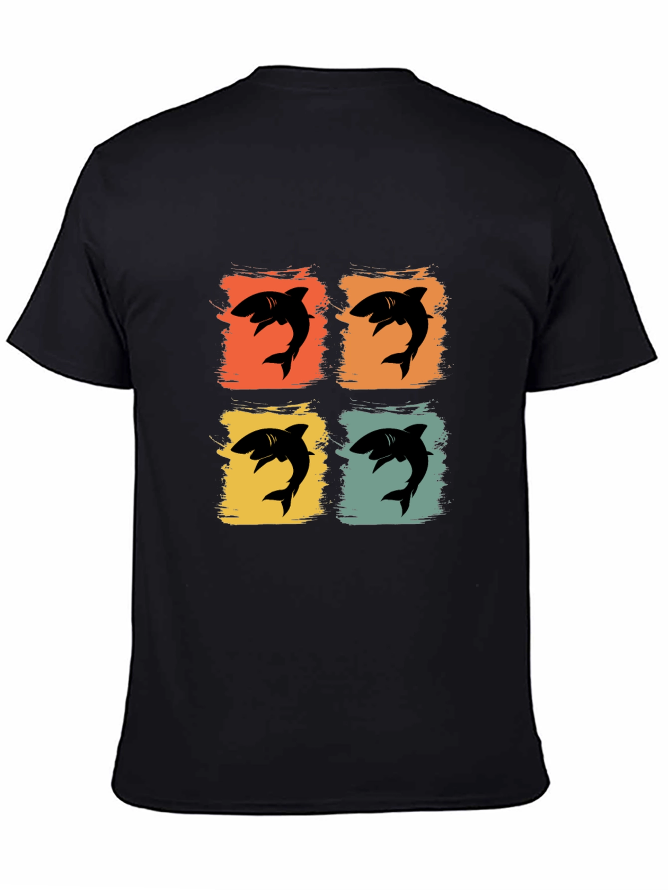 Retro Shark T-Shirt - Four Graphic Pop Art Design