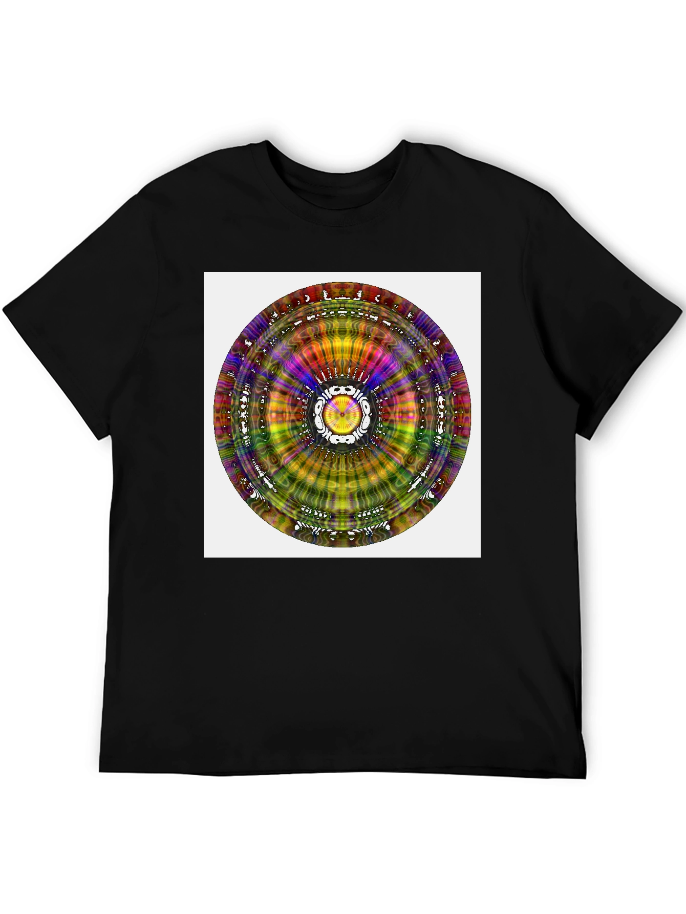 Psychedelic Mandala Graphic Black T-Shirt