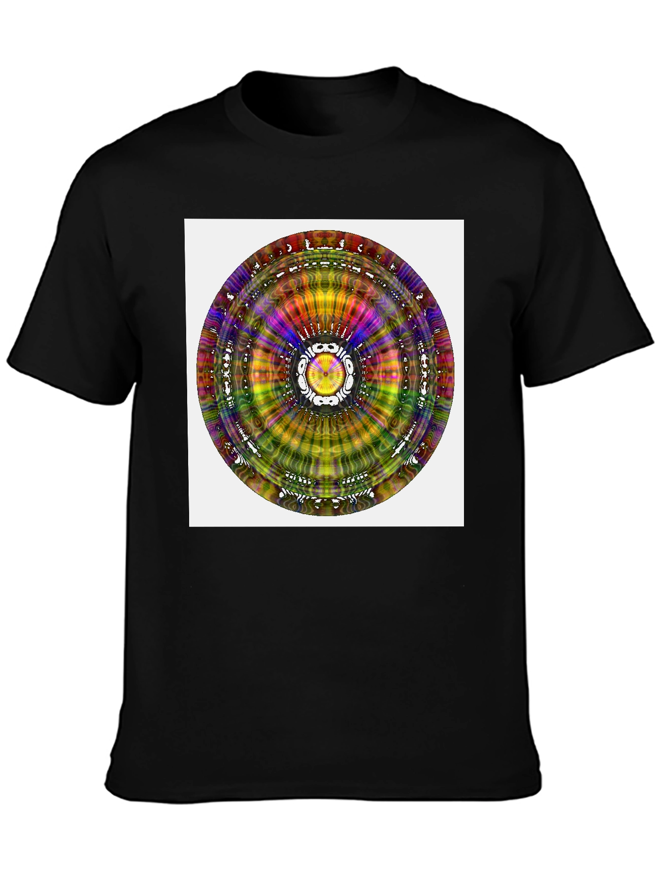 Psychedelic Mandala Graphic Black T-Shirt