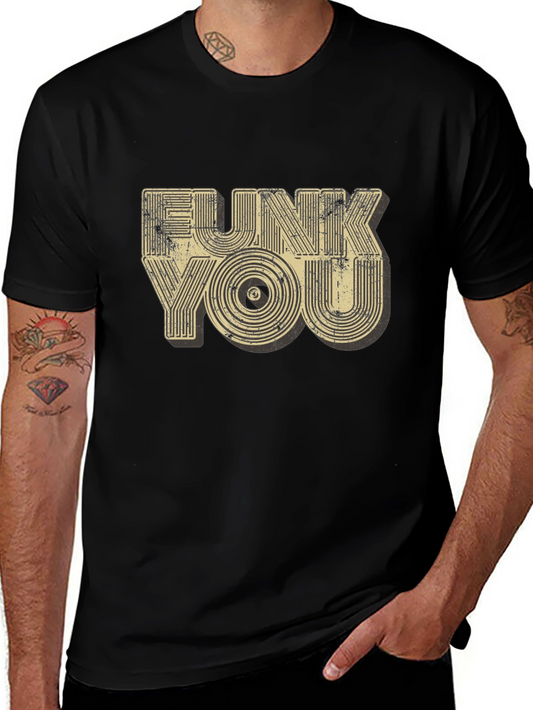 Funky Record Graphic Tee - Black Casual T-Shirt