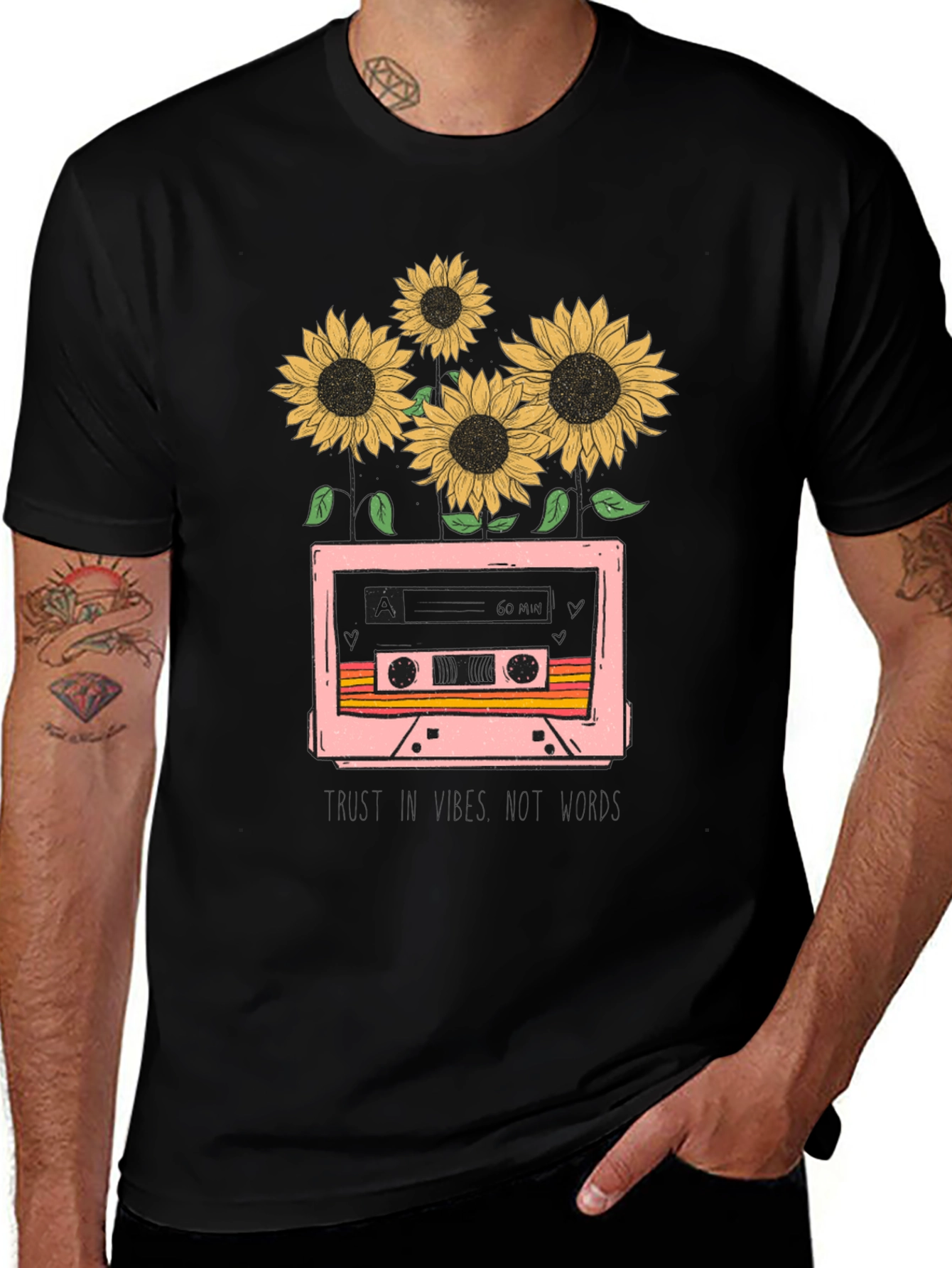 Sunflower Cassette Tape Graphic Tee