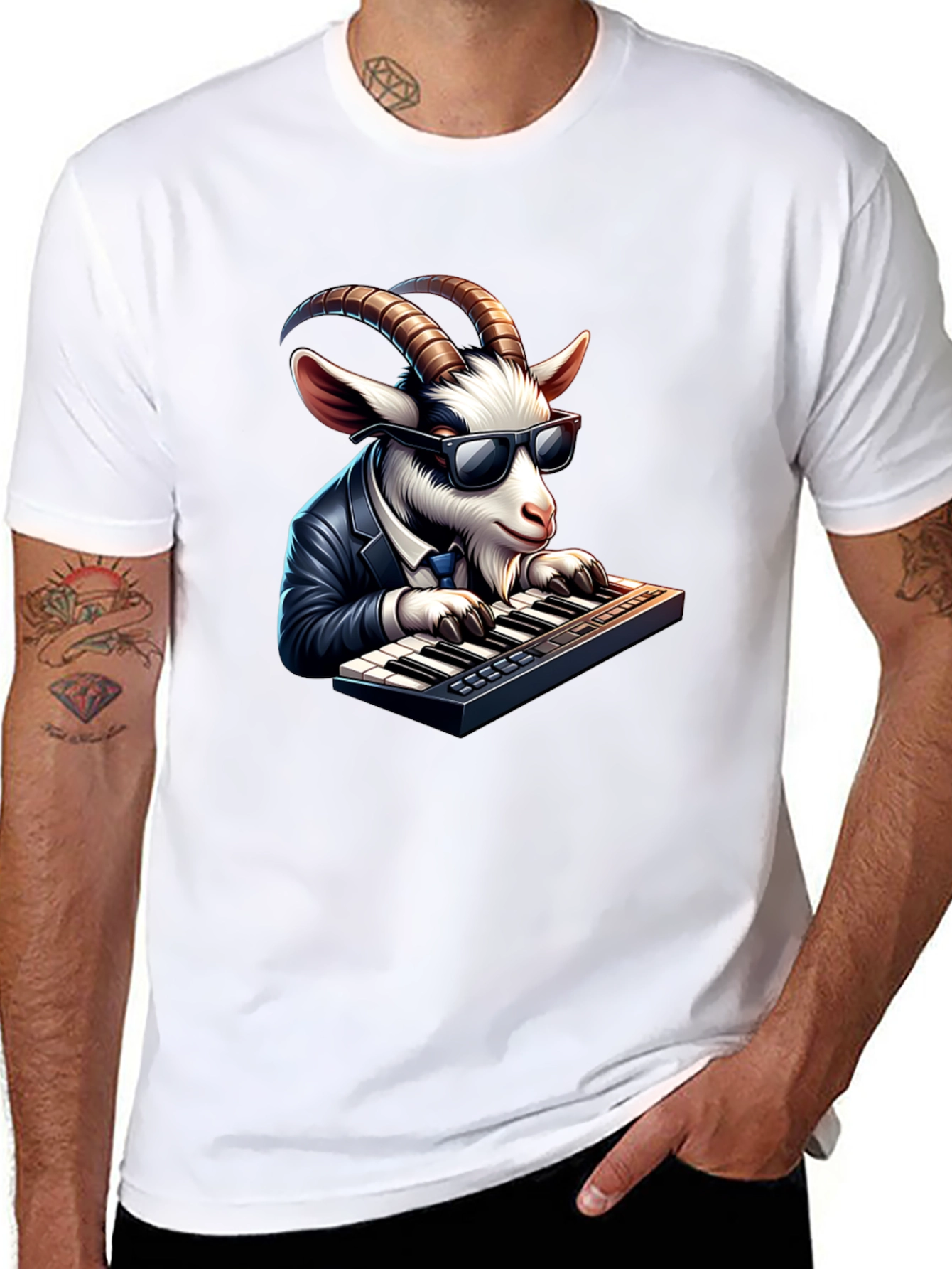 Goat Pianist Graphic Tee - Cool & Unique Design
