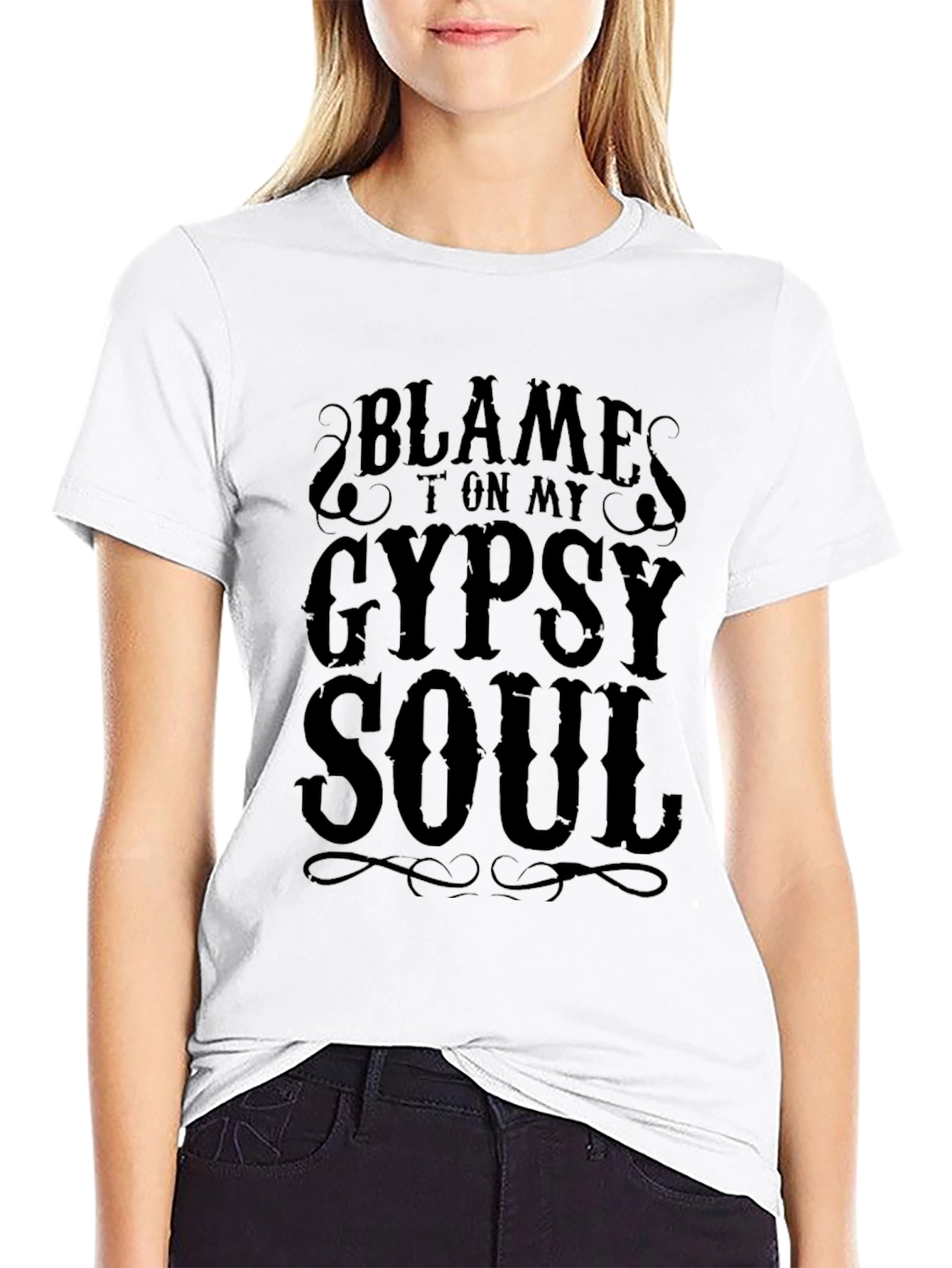 Gypsy Soul Graphic Tee - Black Crew Neck T-Shirt