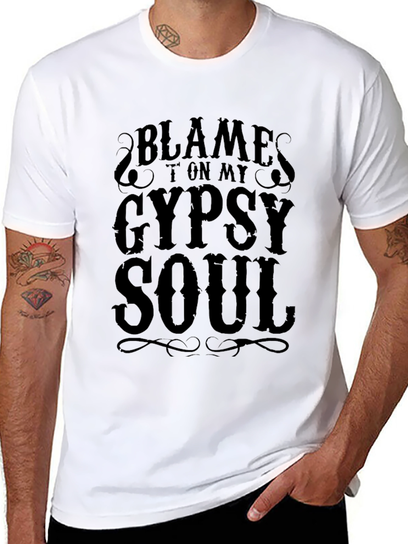 Gypsy Soul Graphic Tee - Black Crew Neck T-Shirt