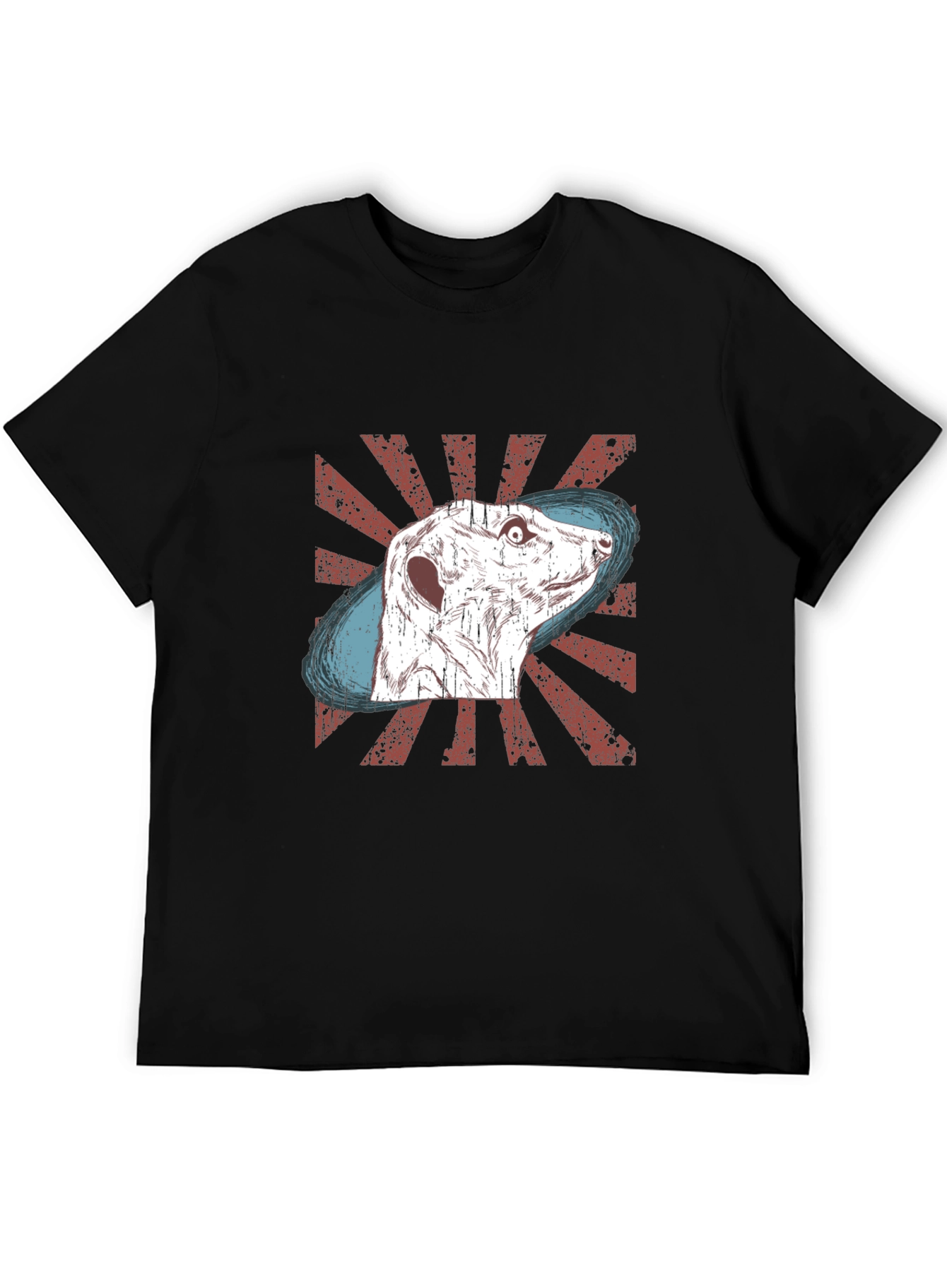 Meerkat Graphic Tee - Distressed Retro Design