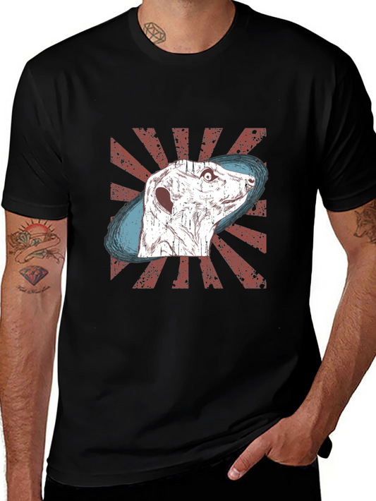 Meerkat Graphic Tee - Distressed Retro Design