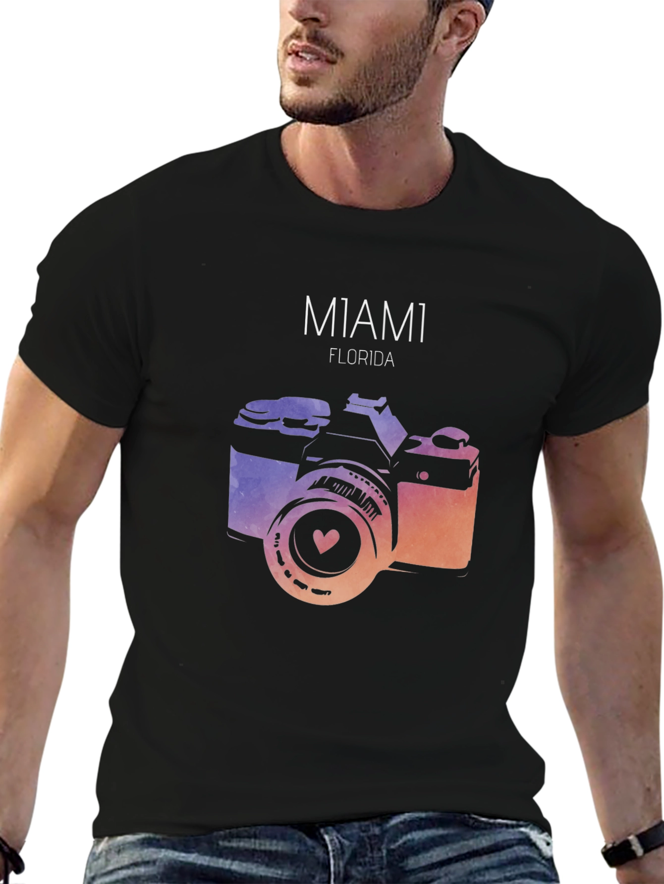 Miami Florida Camera Graphic T-Shirt