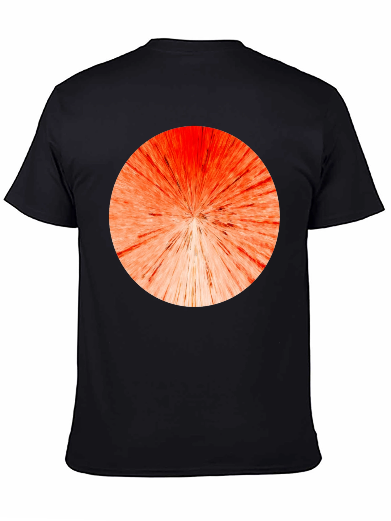 Black T-Shirt with Fiery Sunburst Graphic