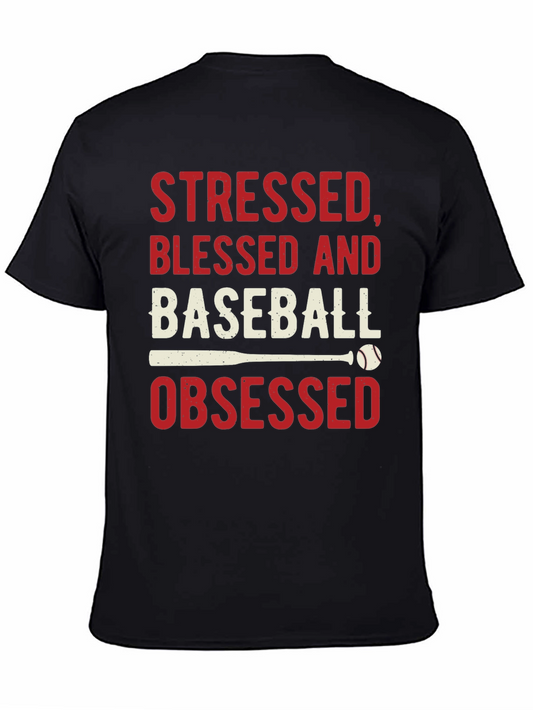 Stressed Blessed Baseball Obsessed Graphic Tee