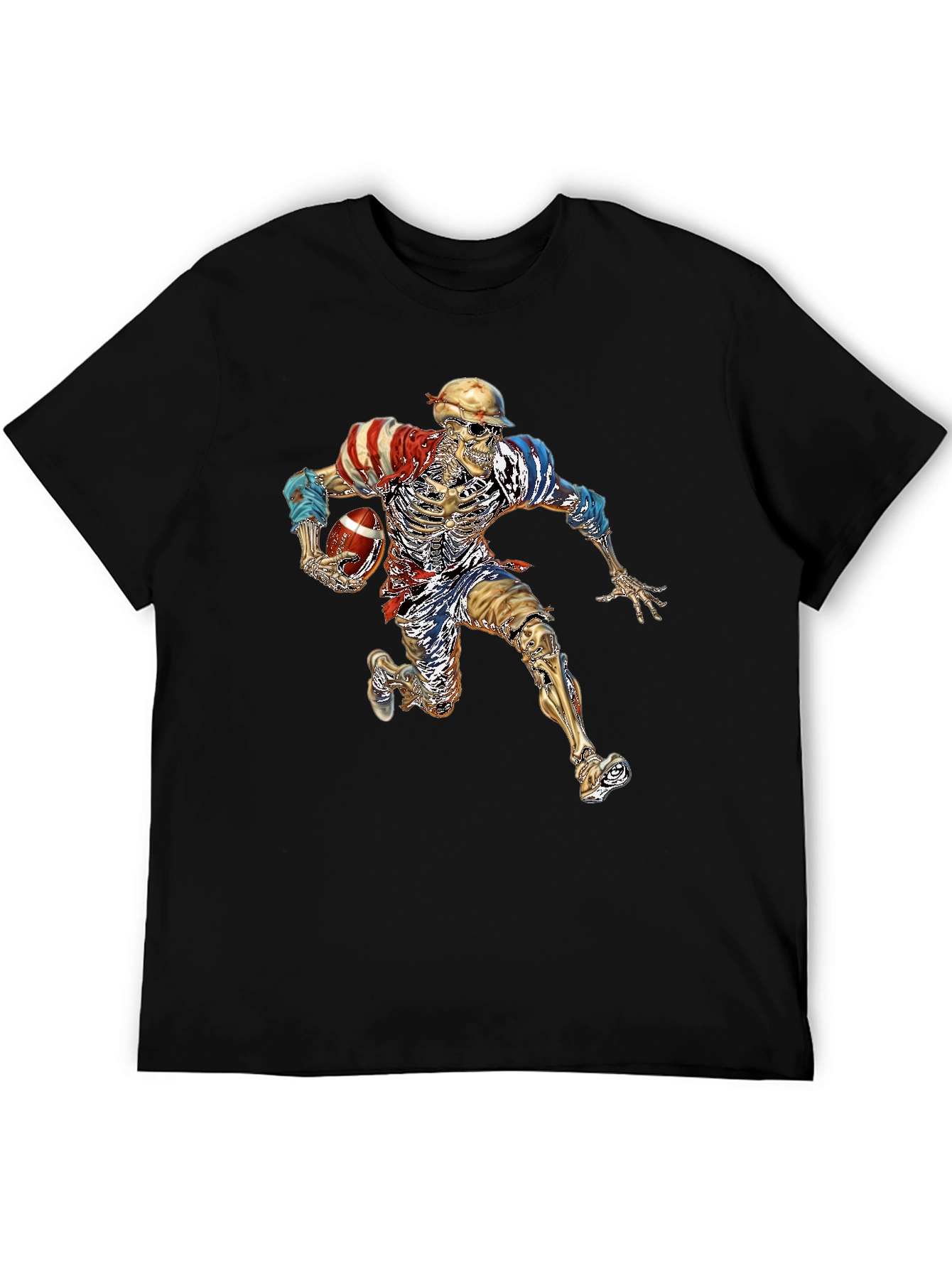 Skeleton Football Player Graphic Tee