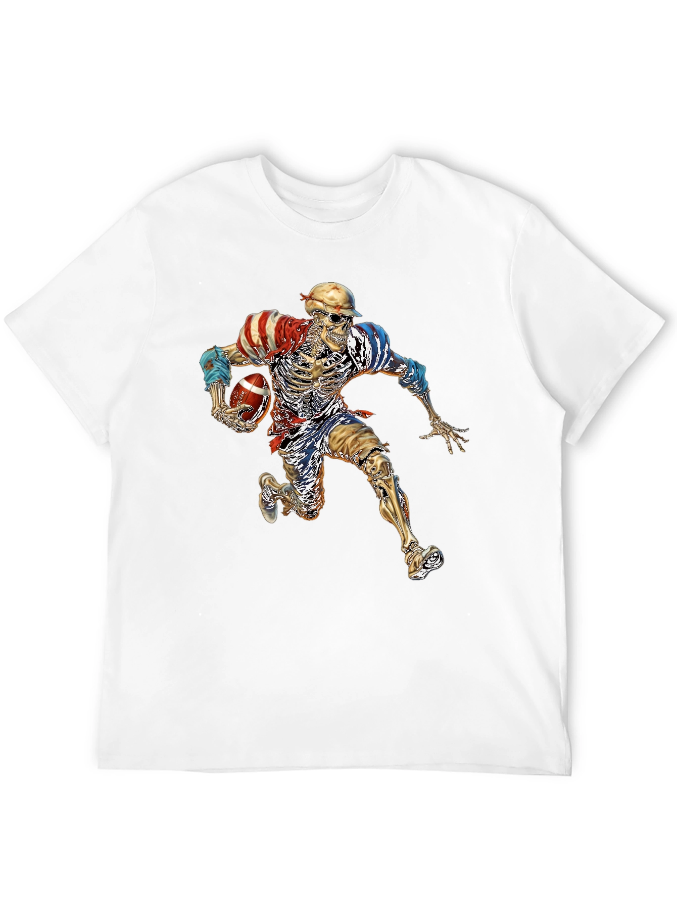Skeleton Football Player Graphic Tee