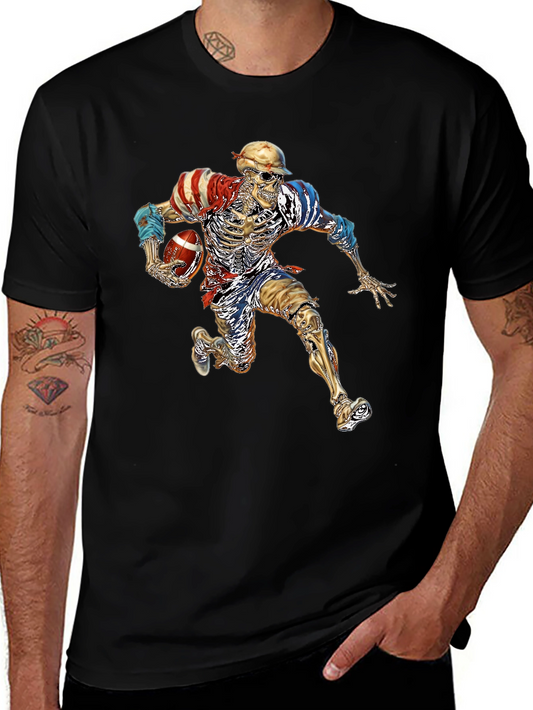 Skeleton Football Player Graphic Tee