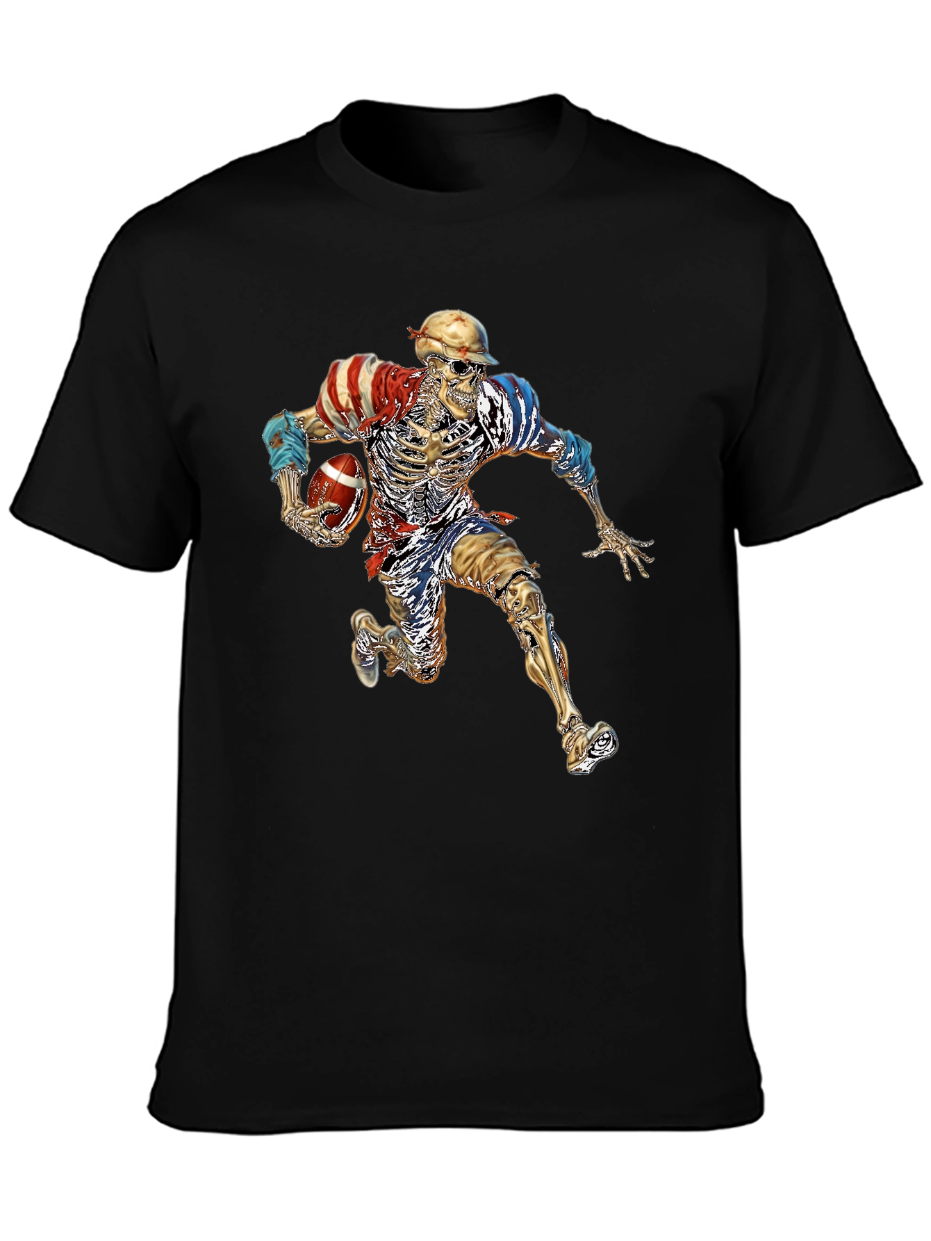 Skeleton Football Player Graphic Tee