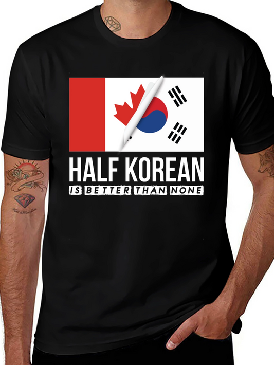Half Korean T-Shirt - Canada Korea Flag Tee