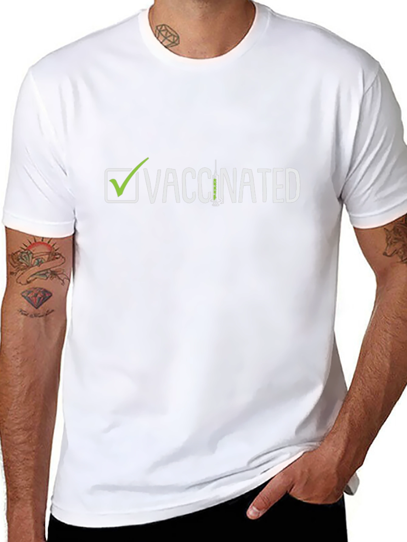 Vaccinated T-Shirt - Checkmark Design