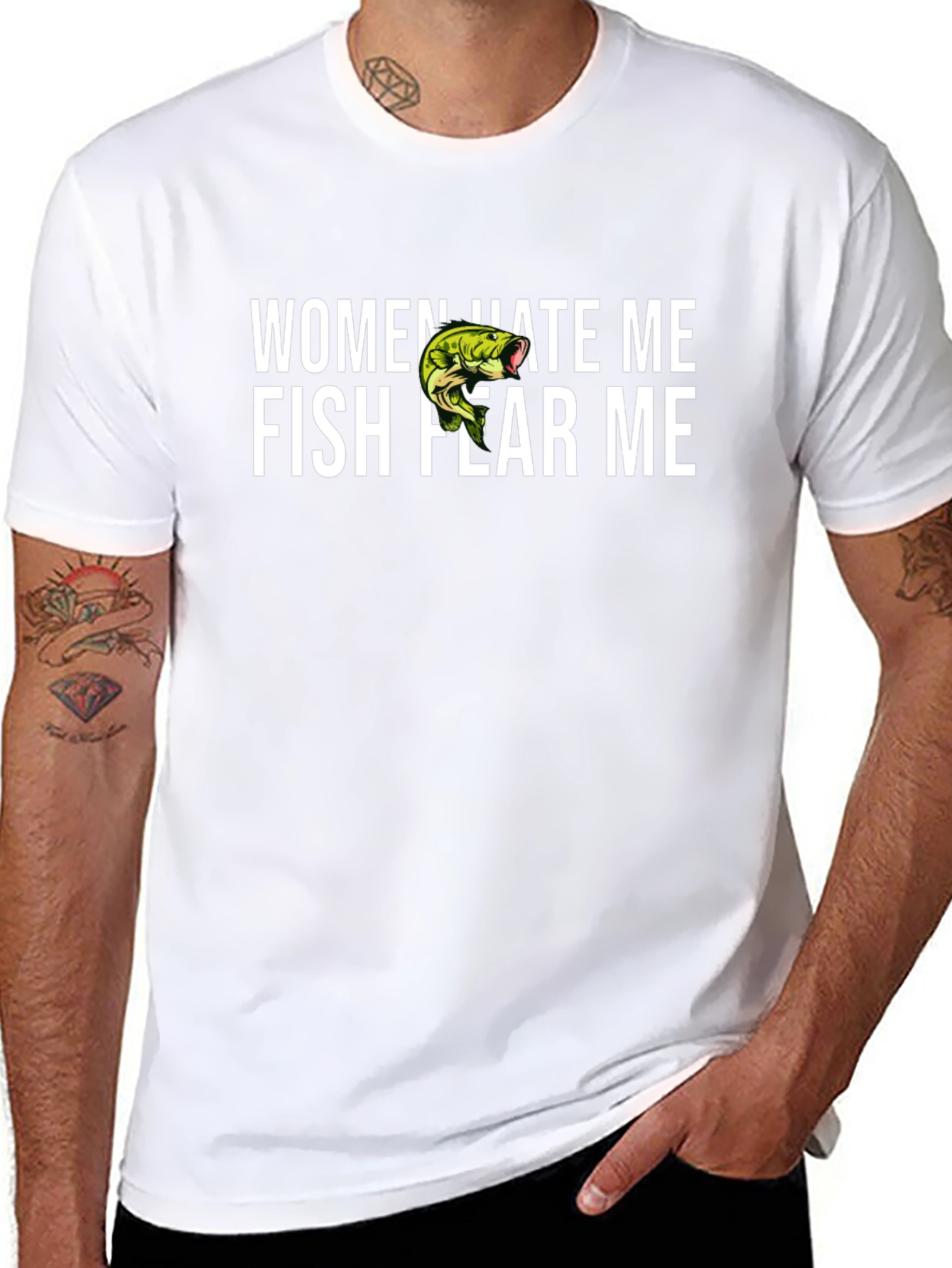 Mens Women Hate Me Fish Fear Me Graphic Tee