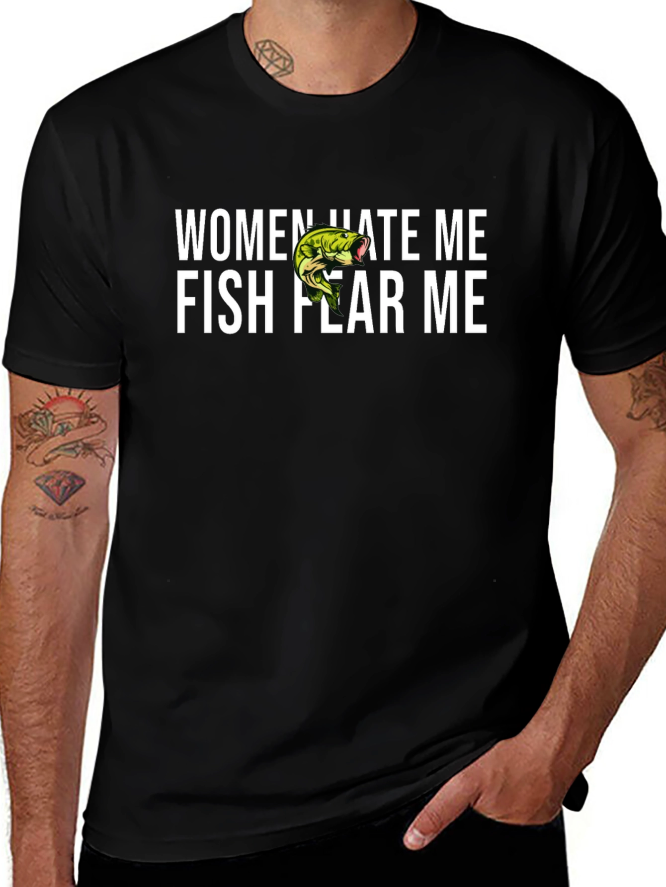 Mens Women Hate Me Fish Fear Me Graphic Tee