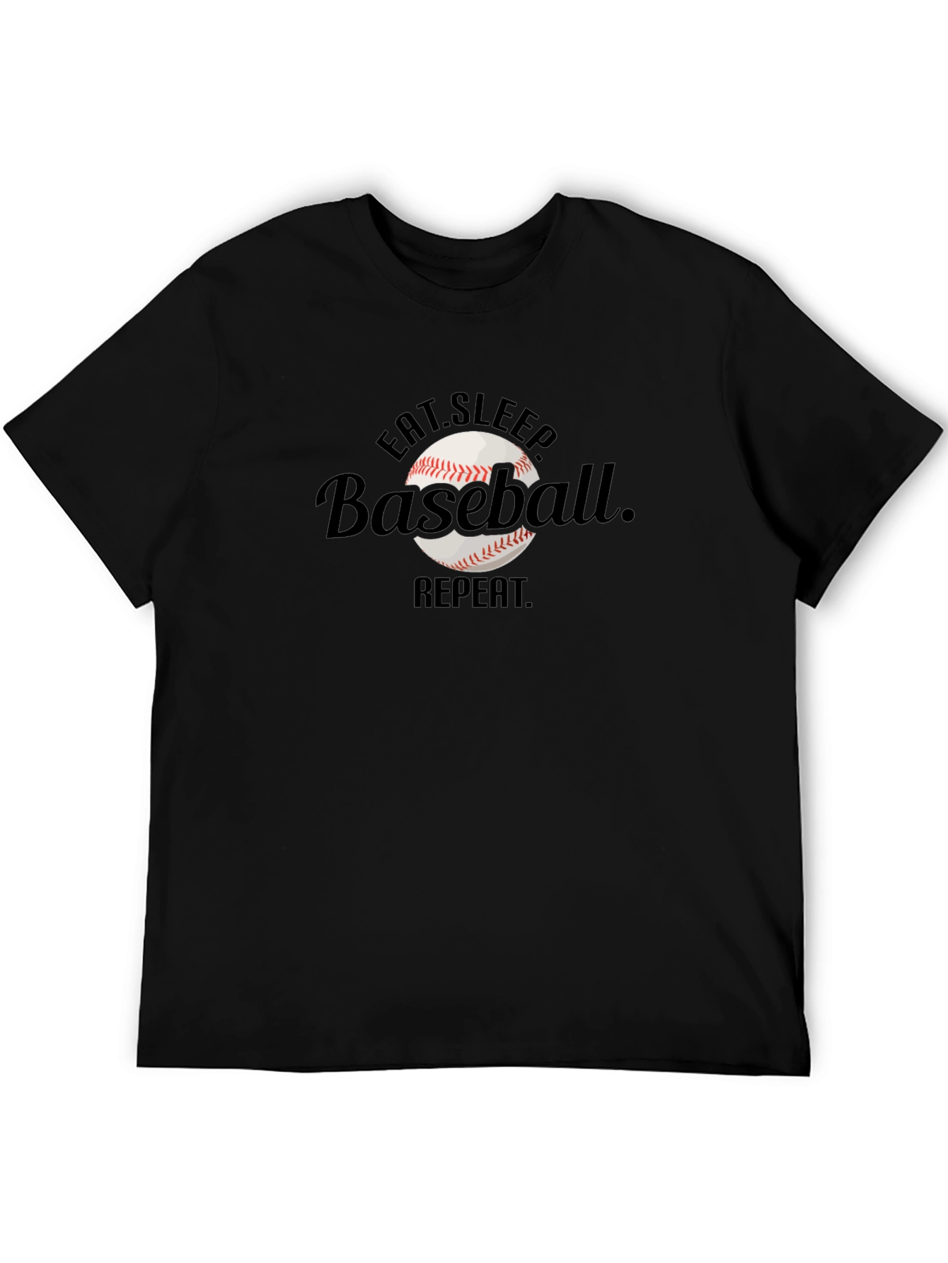 Eat Sleep Baseball Repeat Black T-Shirt