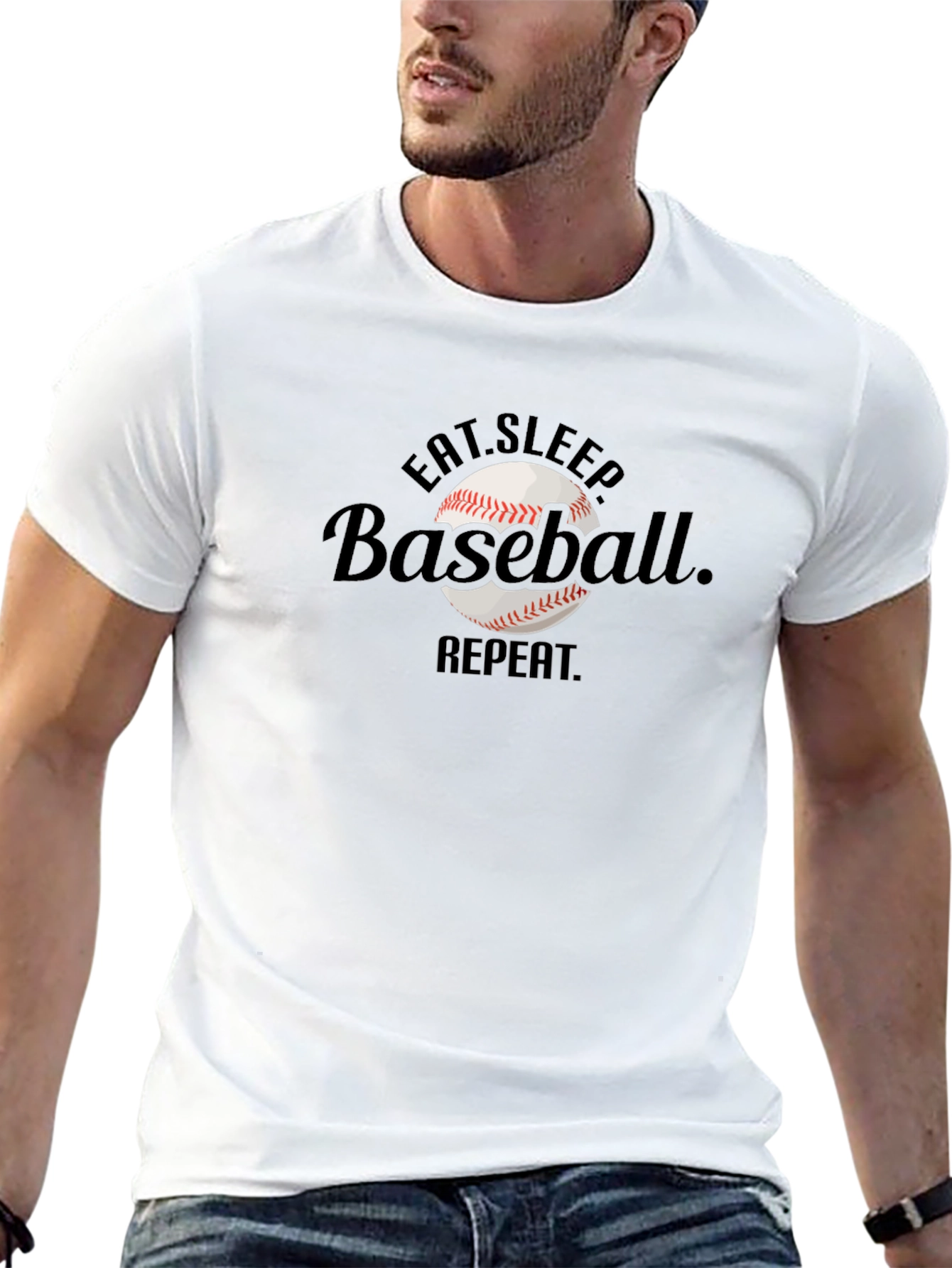Eat Sleep Baseball Repeat Black T-Shirt