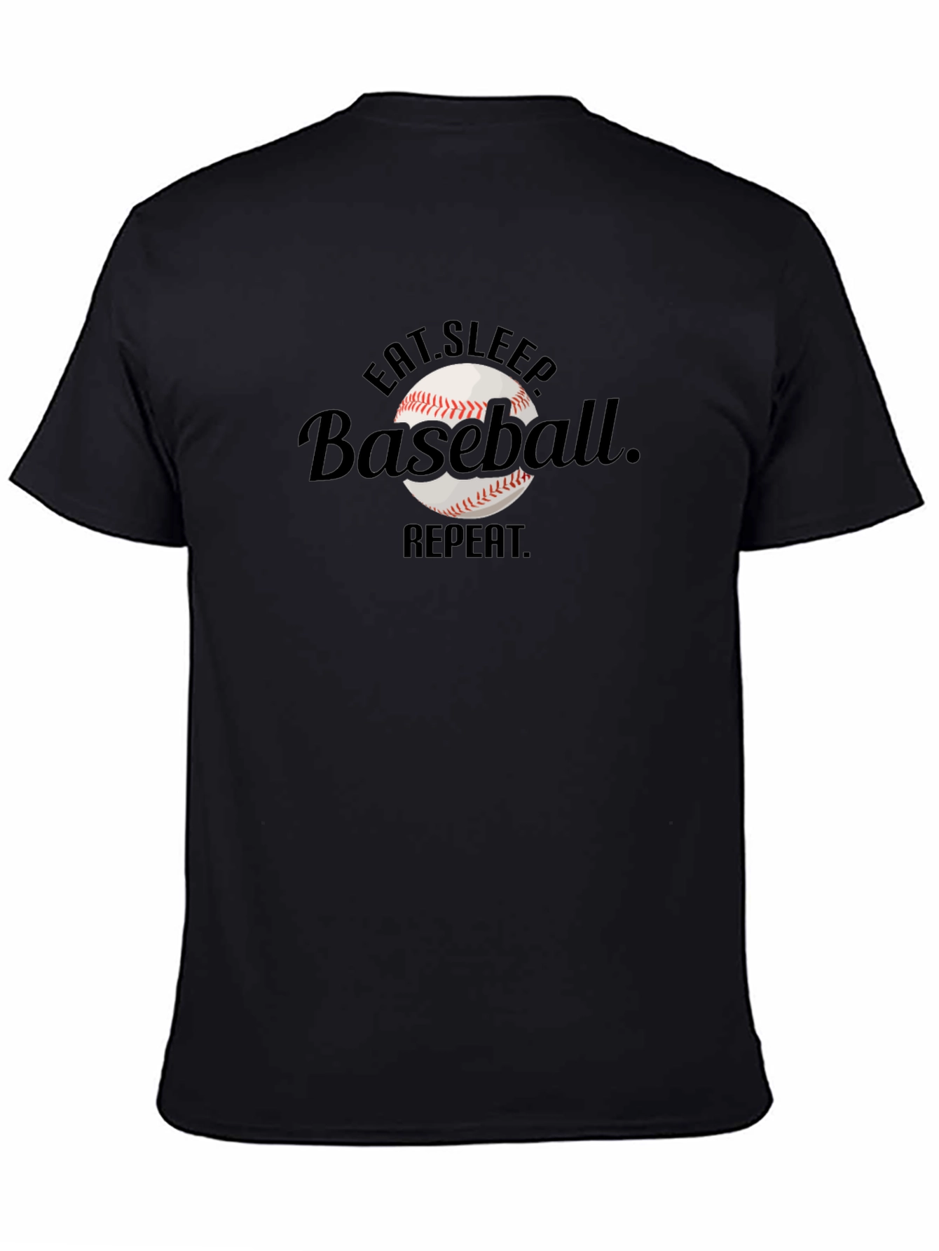 Eat Sleep Baseball Repeat Black T-Shirt