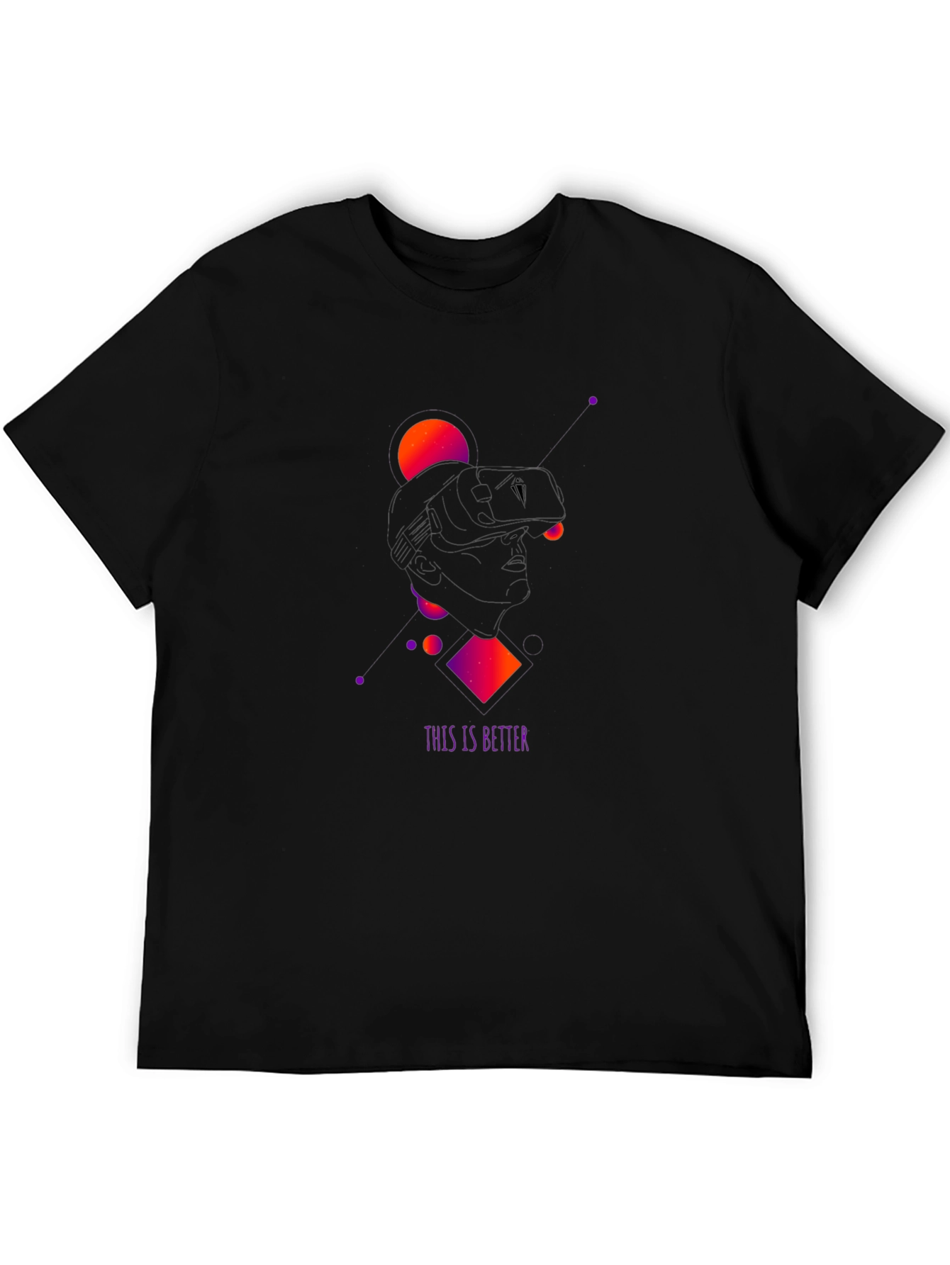 Modern Geometric Black T-Shirt