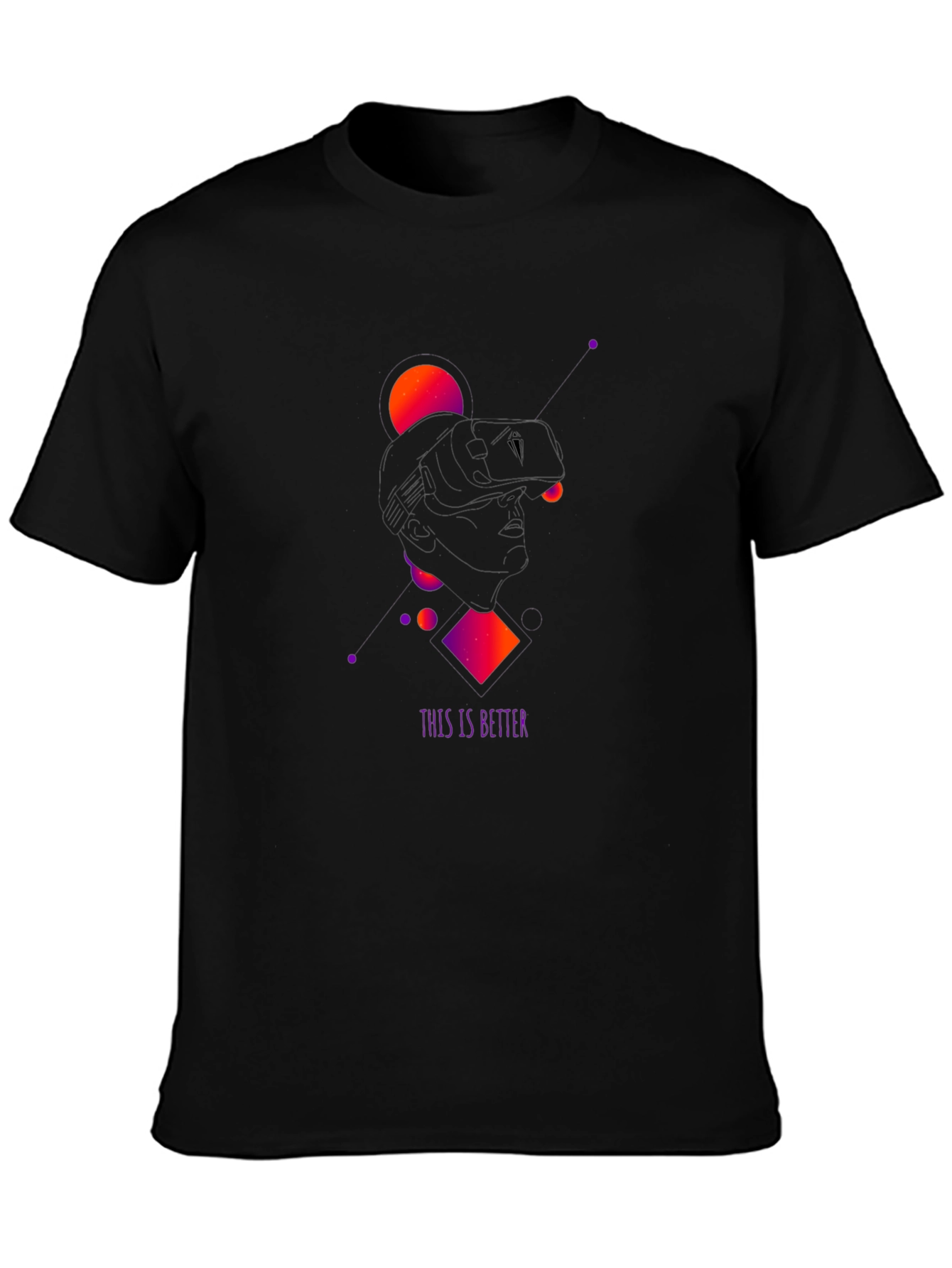 Modern Geometric Black T-Shirt