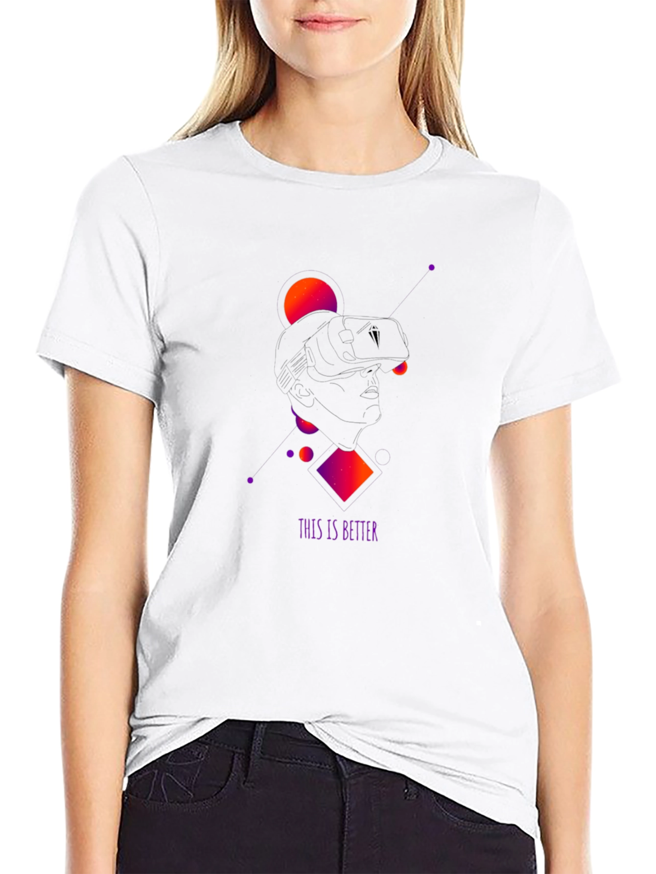 Modern Geometric Black T-Shirt