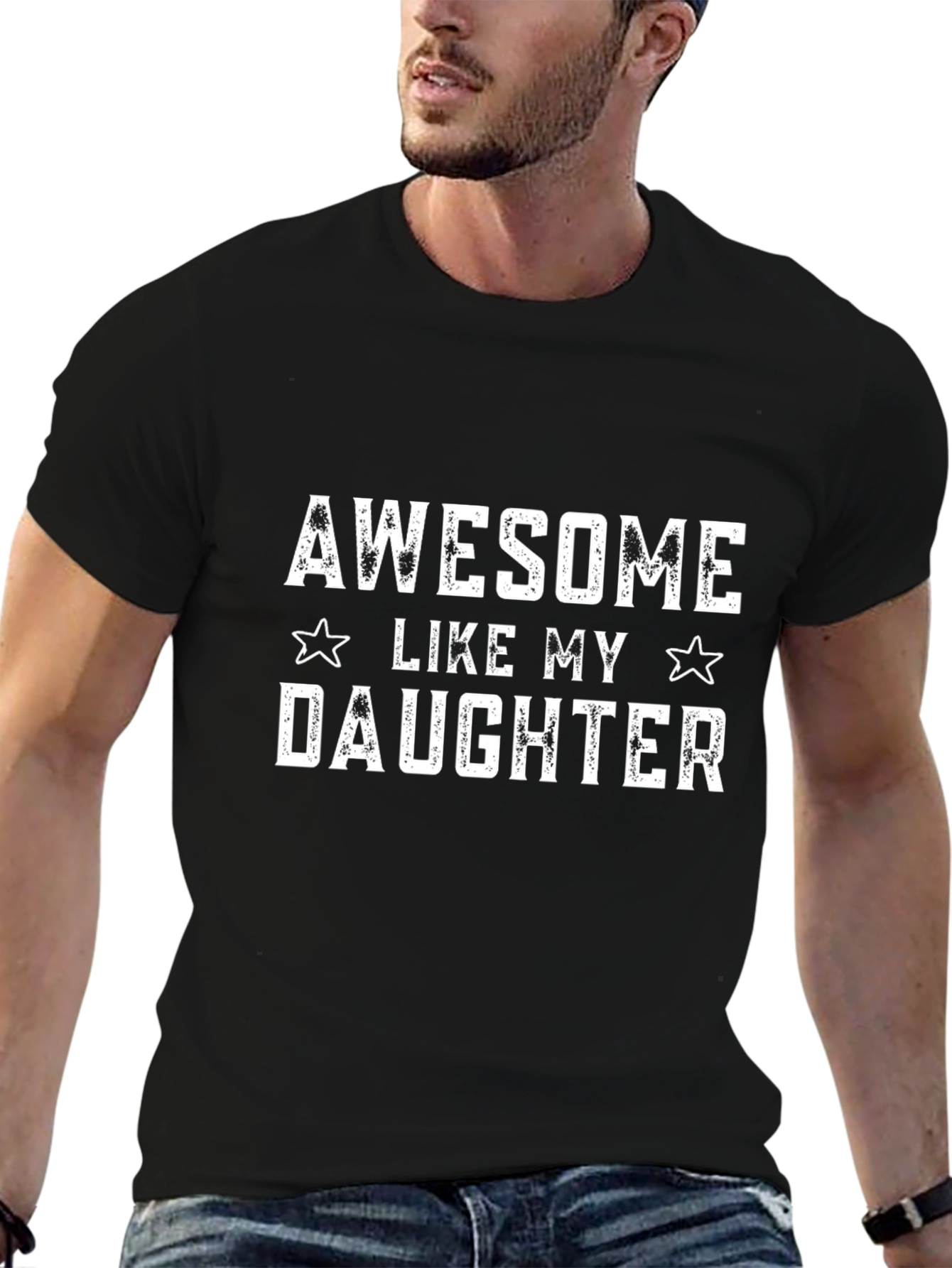 Awesome Like My Daughter Black Graphic Tee