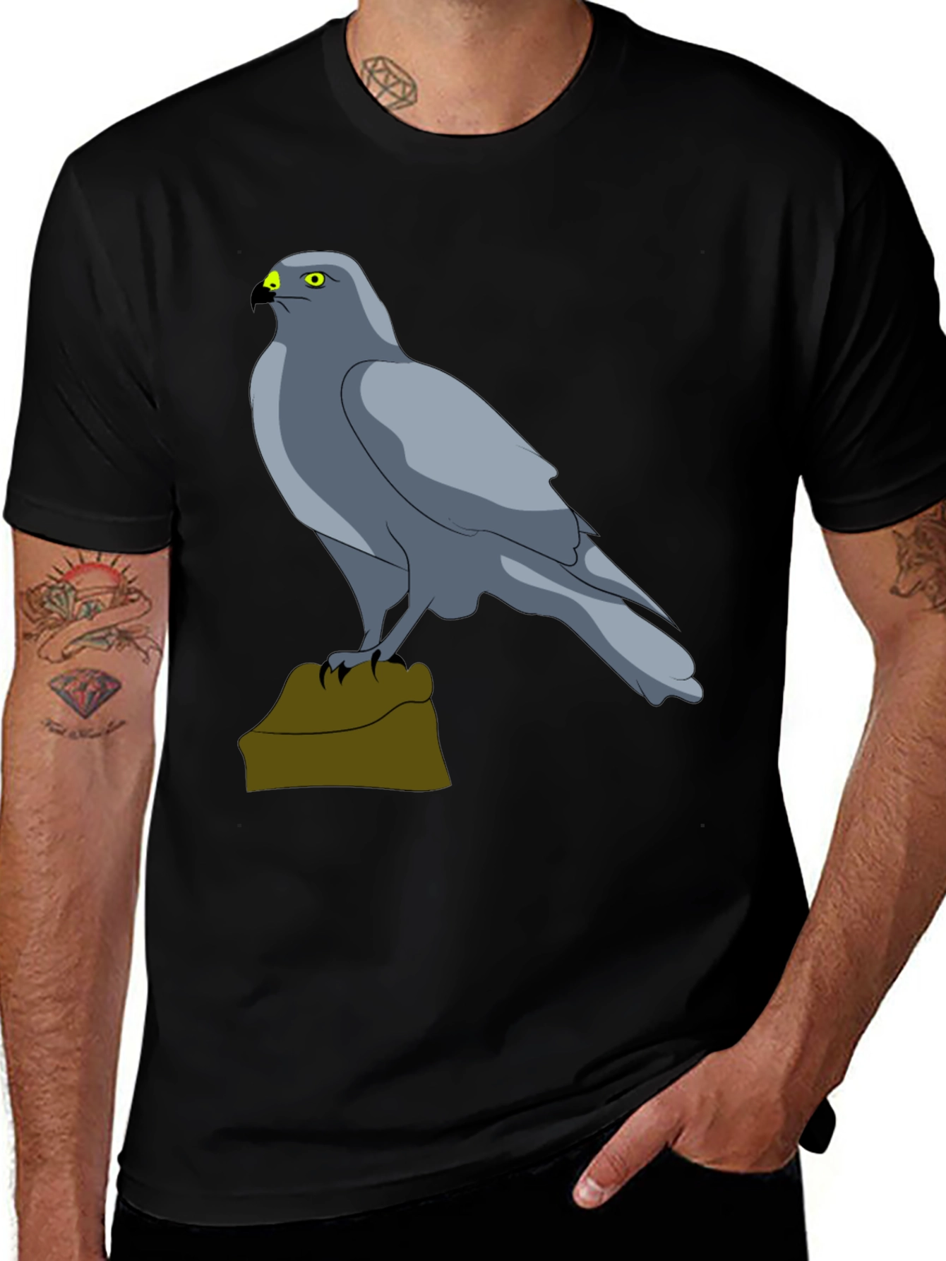 Cool Bird Graphic Tee - Mens Black T-Shirt