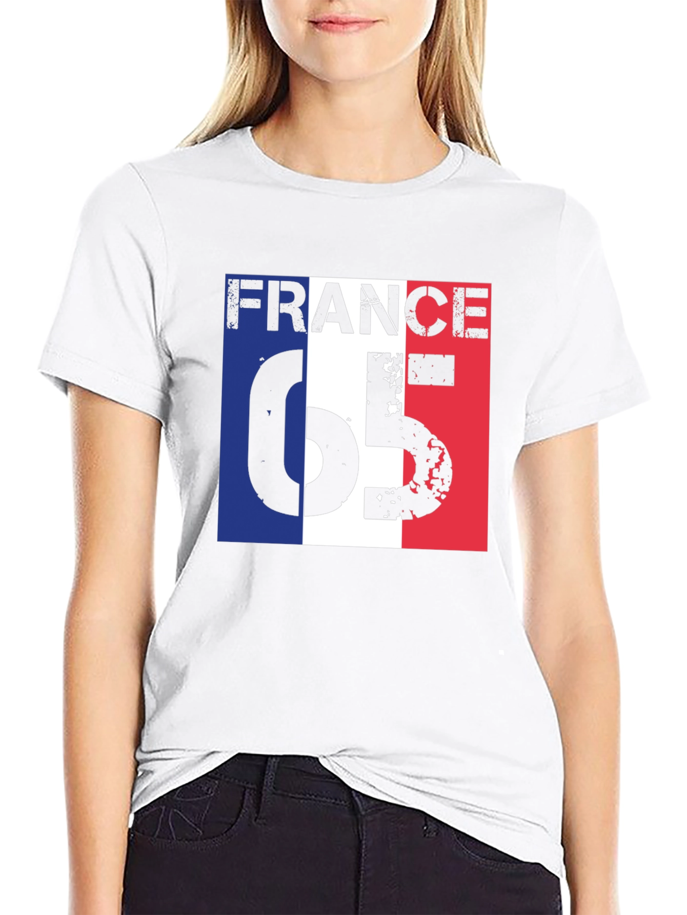 France 65 Graphic Tee - Patriotic French Flag T-Shirt