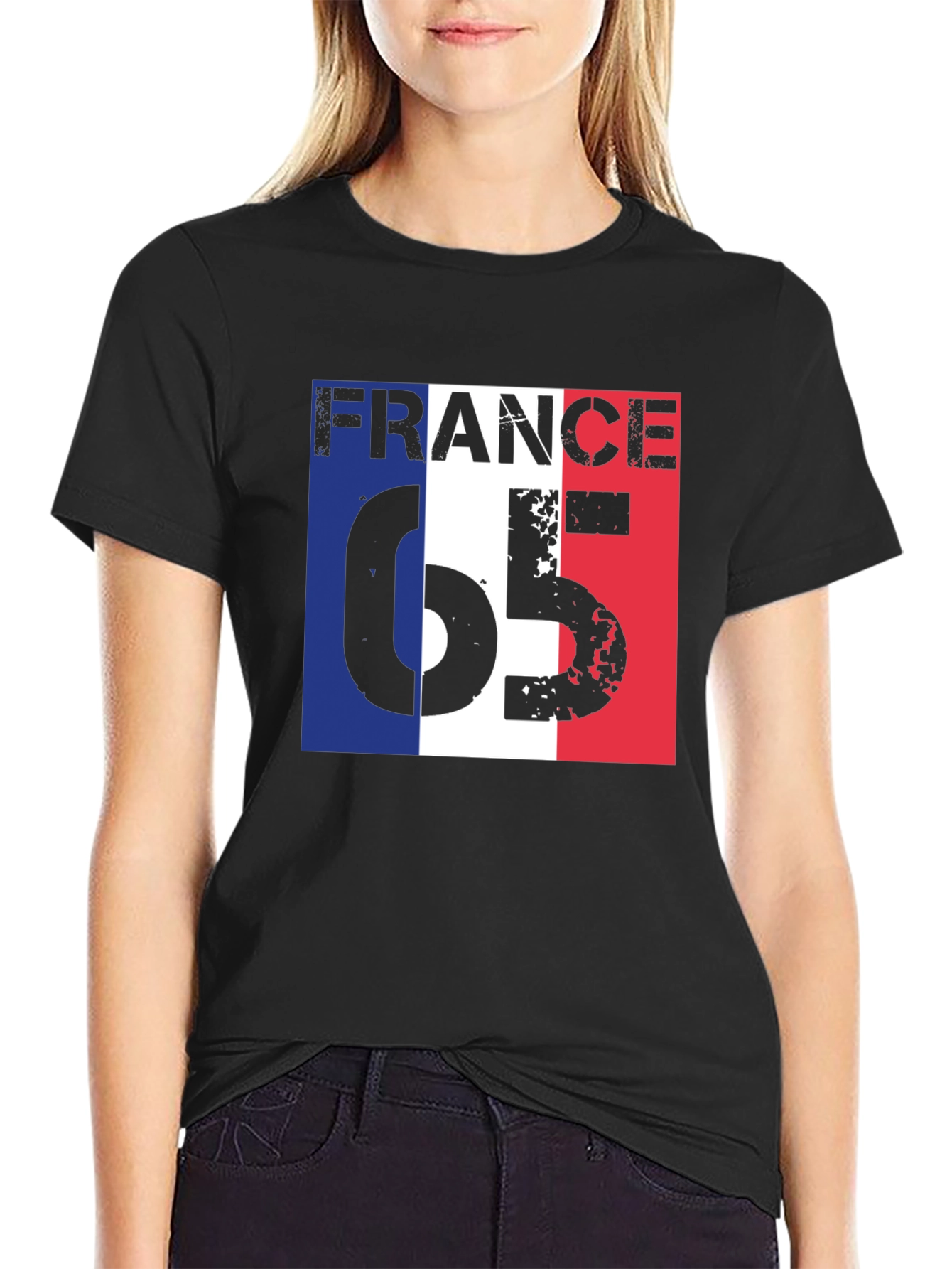 France 65 Graphic Tee - Patriotic French Flag T-Shirt