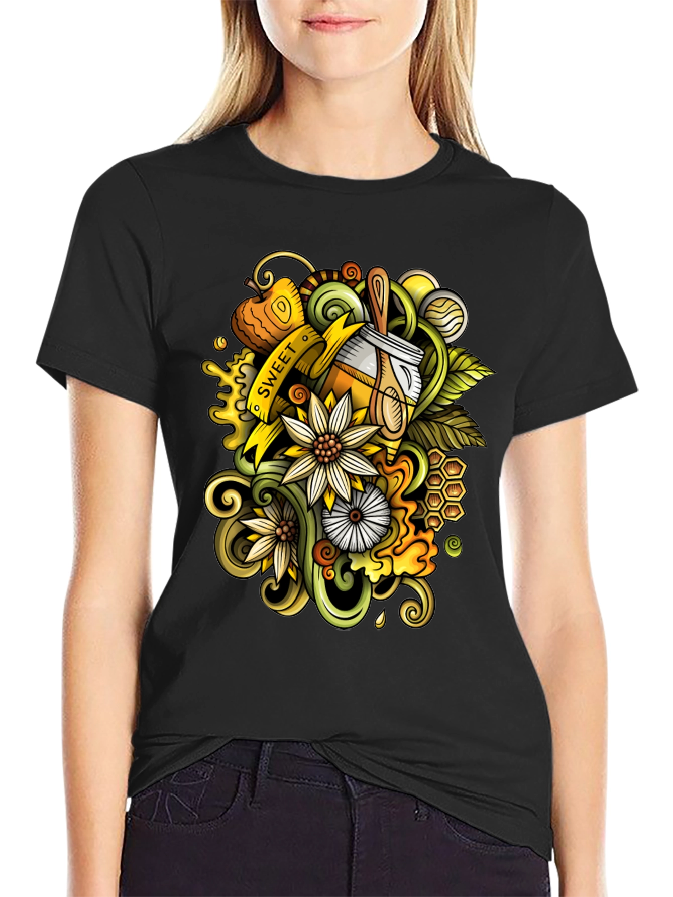 Sweet Honey T-Shirt - Unique Doodle Art Design
