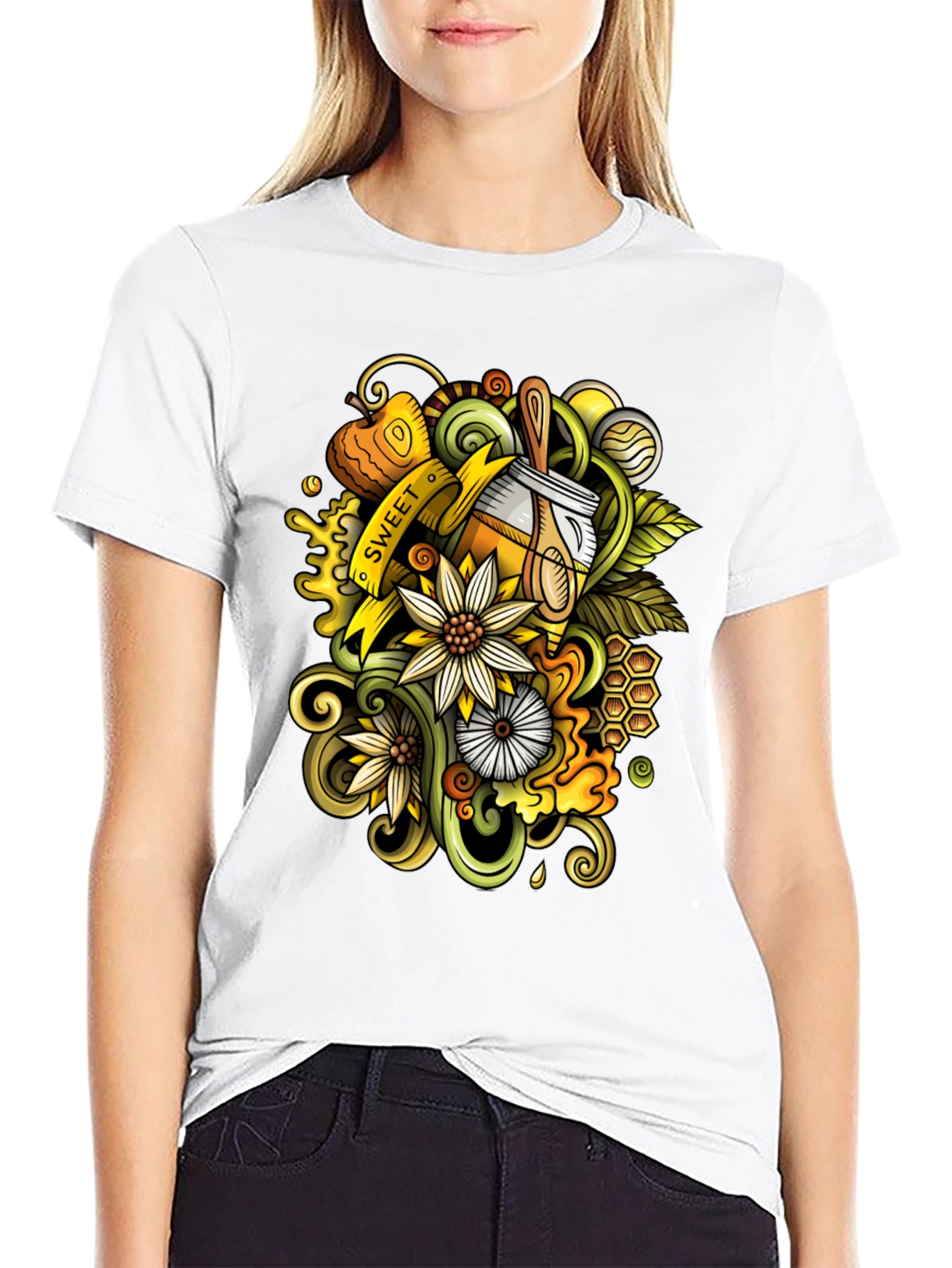 Sweet Honey T-Shirt - Unique Doodle Art Design
