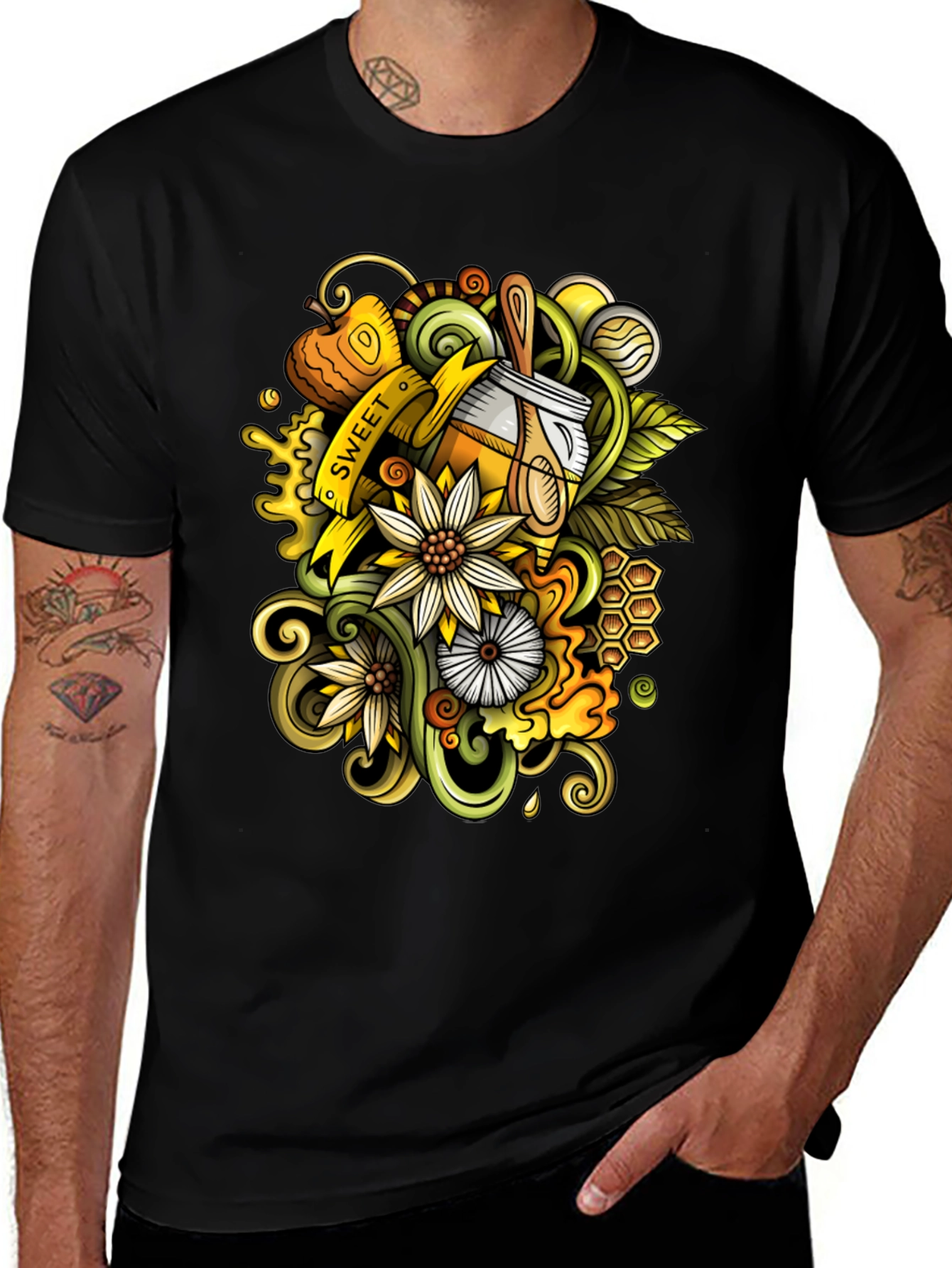 Sweet Honey T-Shirt - Unique Doodle Art Design