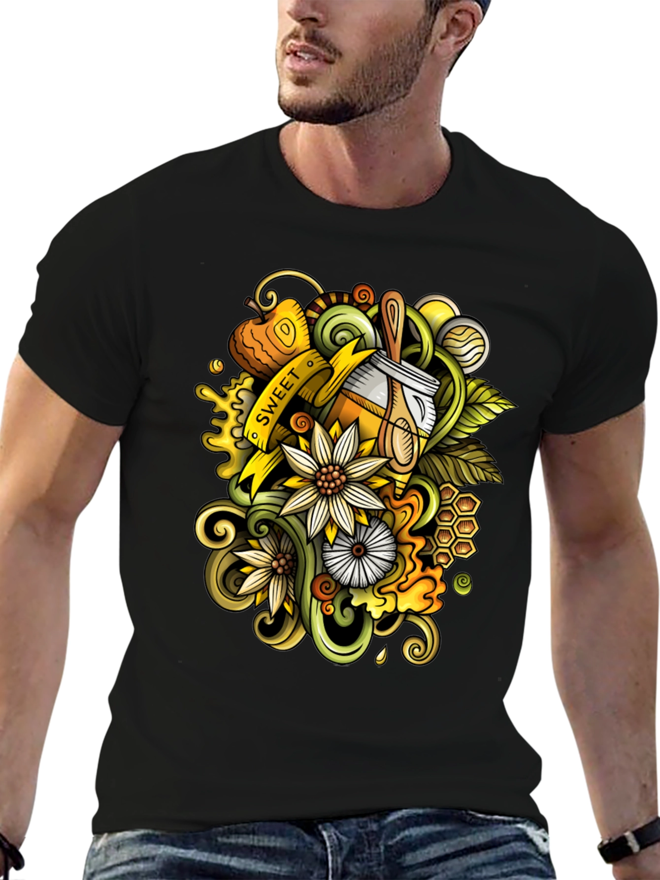 Sweet Honey T-Shirt - Unique Doodle Art Design