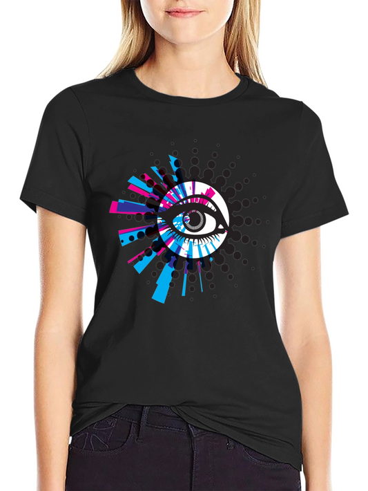 Eye-Catching Graphic Print Black T-Shirt
