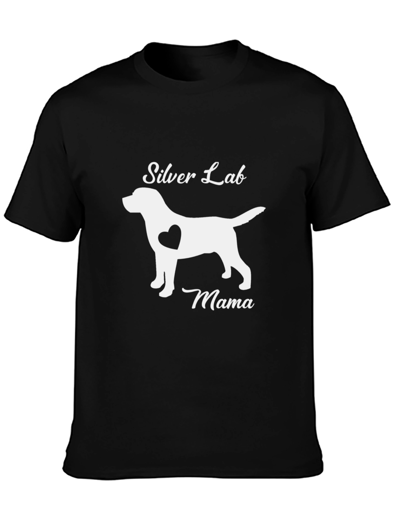 Silver Lab Mama Black T-Shirt