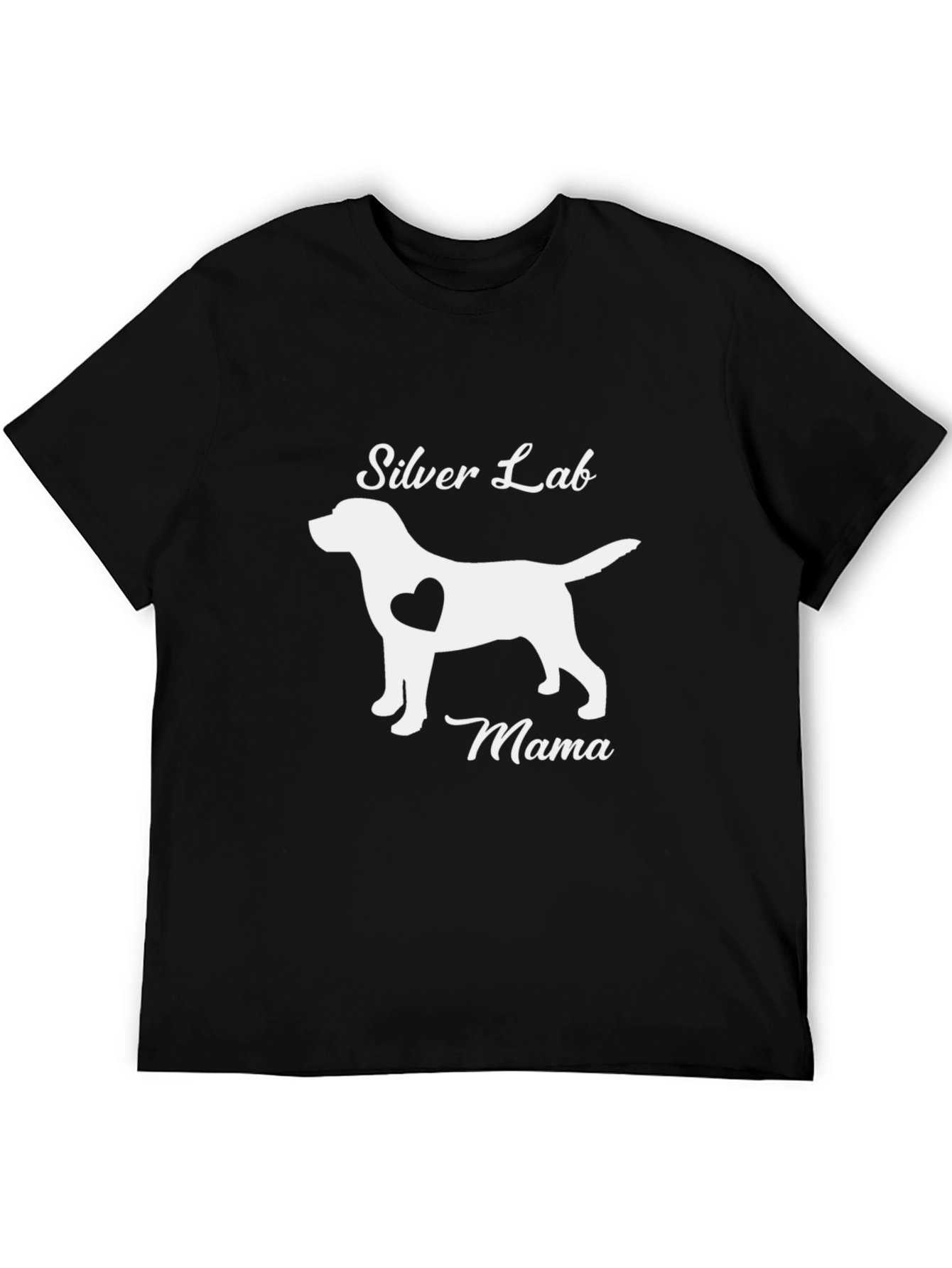 Silver Lab Mama Black T-Shirt