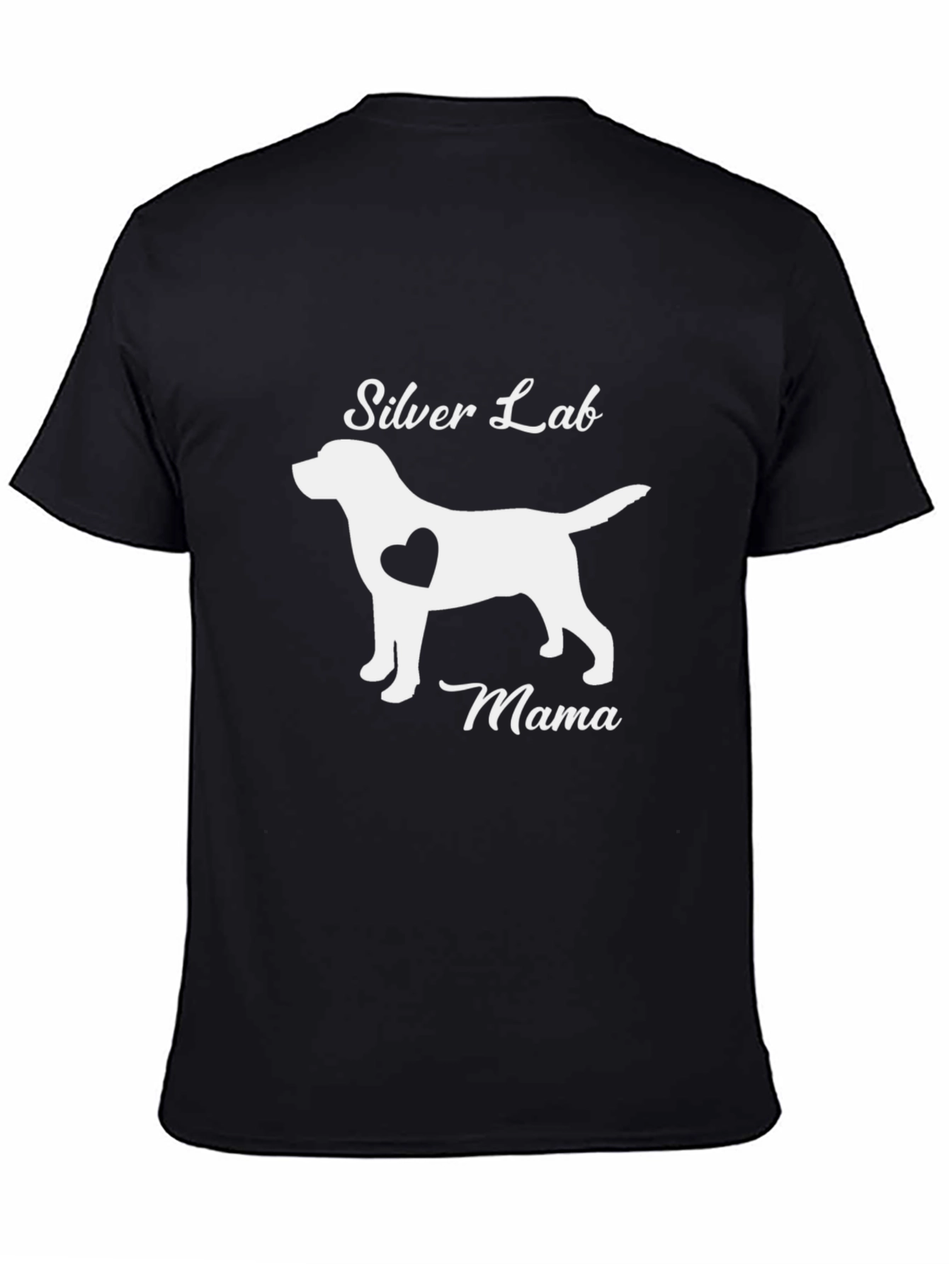 Silver Lab Mama Black T-Shirt