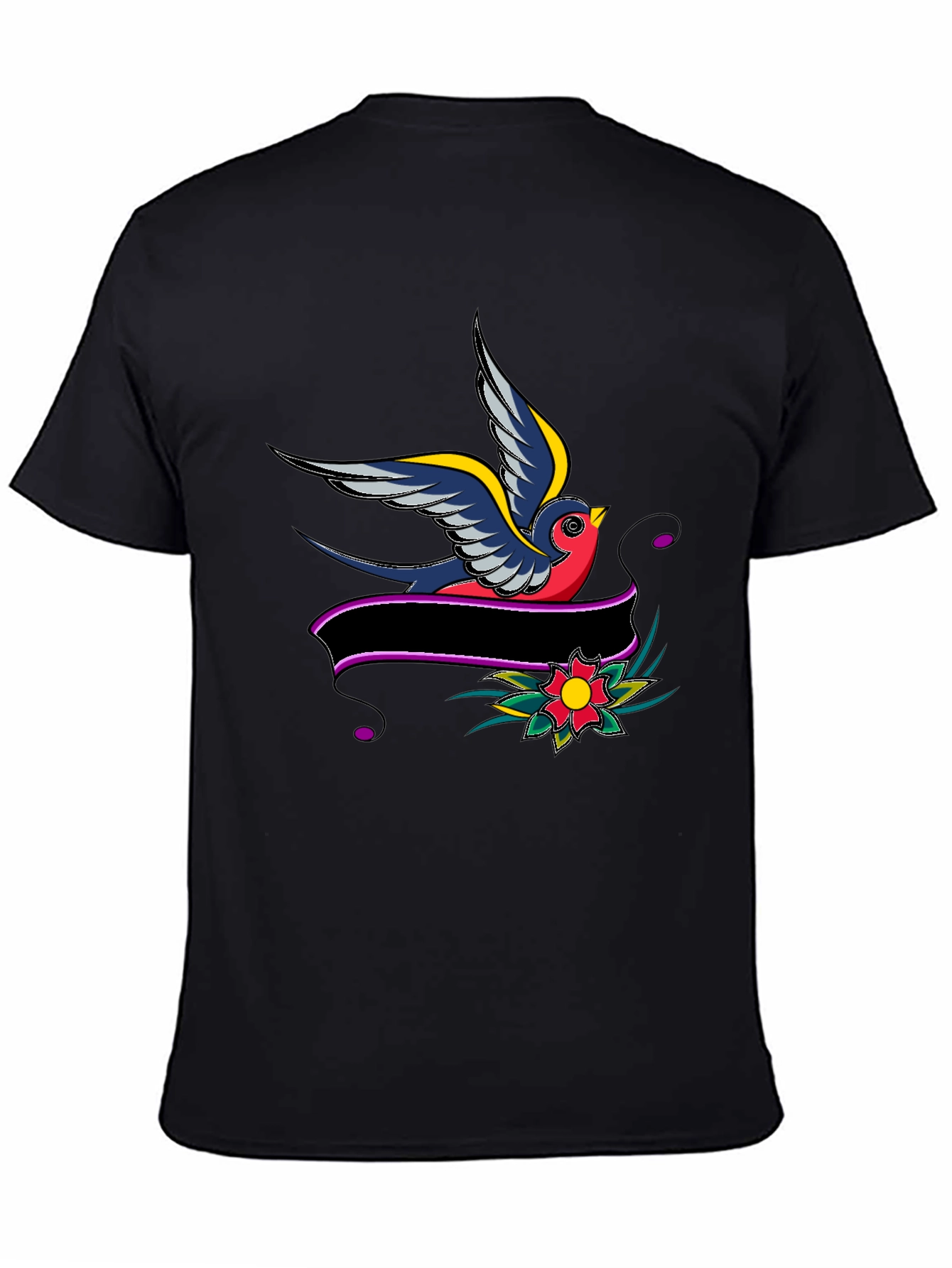 Swallow & Banner Graphic Black T-Shirt