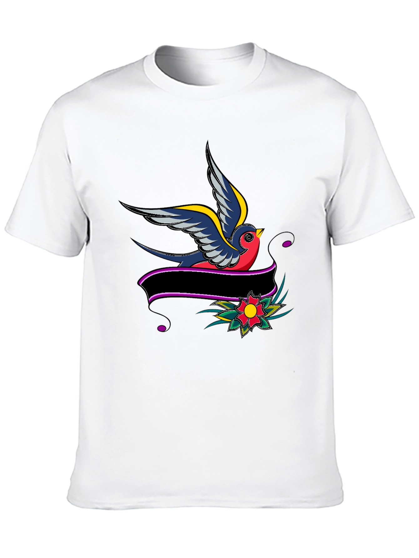 Swallow & Banner Graphic Black T-Shirt