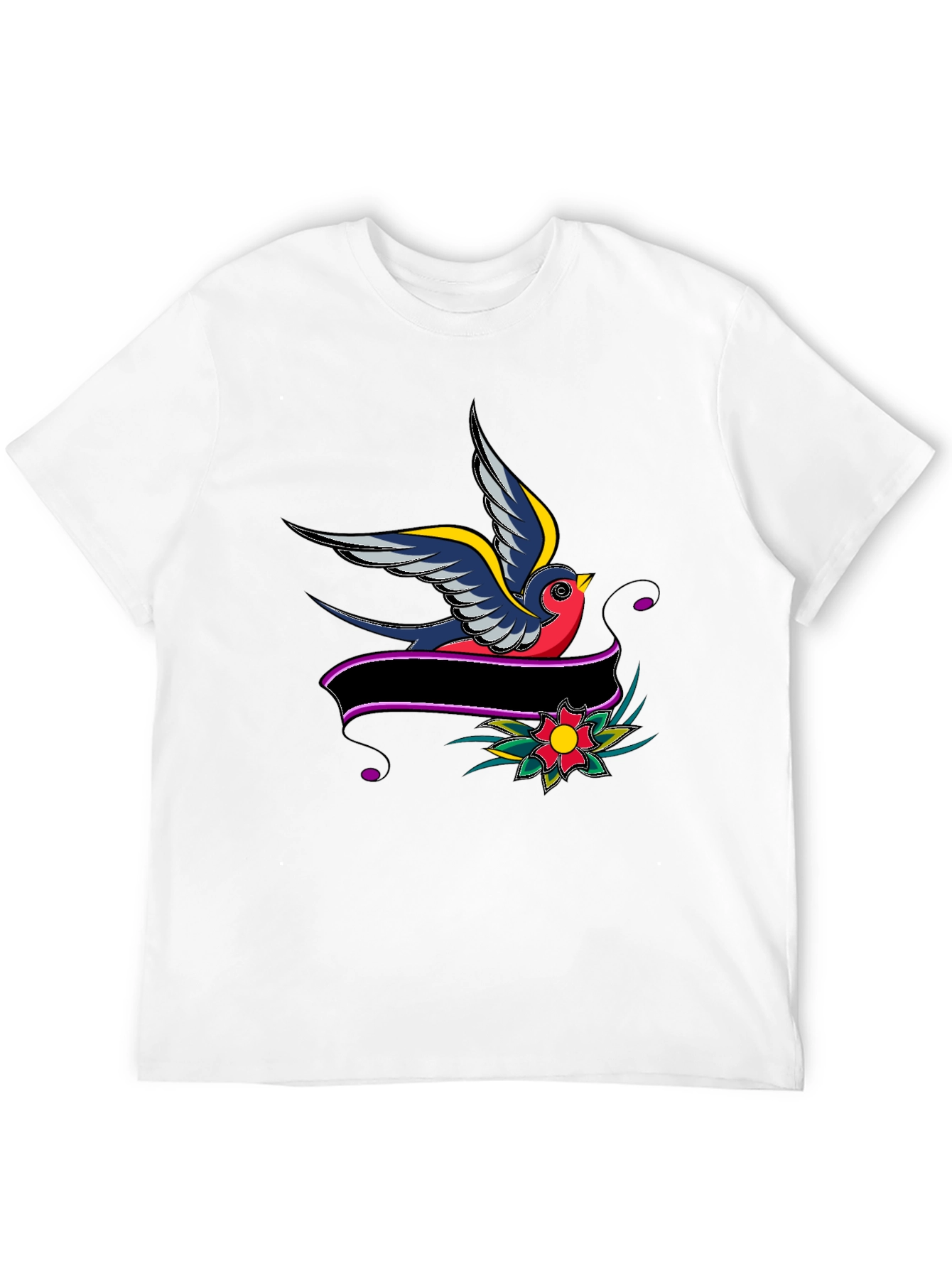 Swallow & Banner Graphic Black T-Shirt