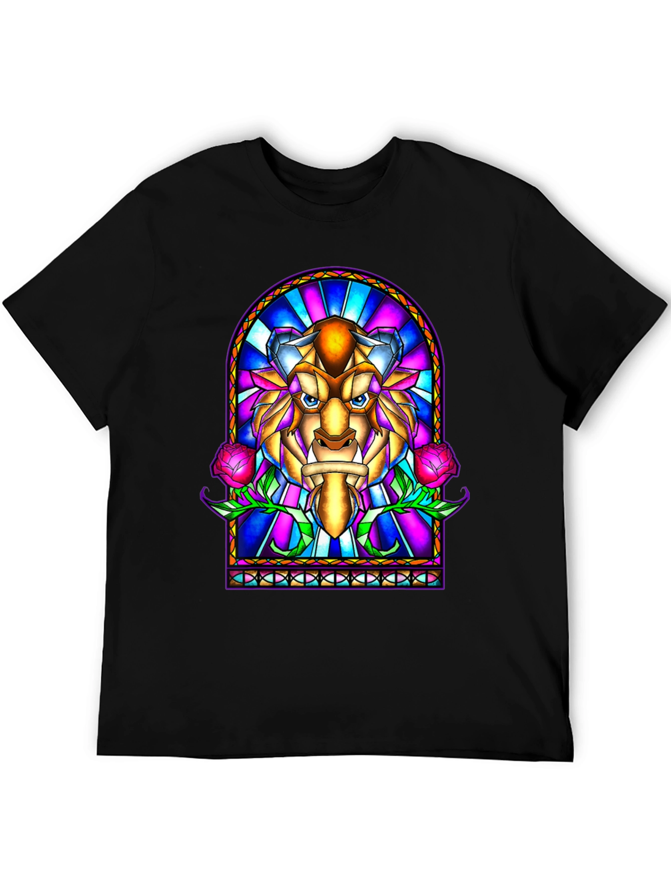 Beauty and the Beast Stained Glass Graphic Tee