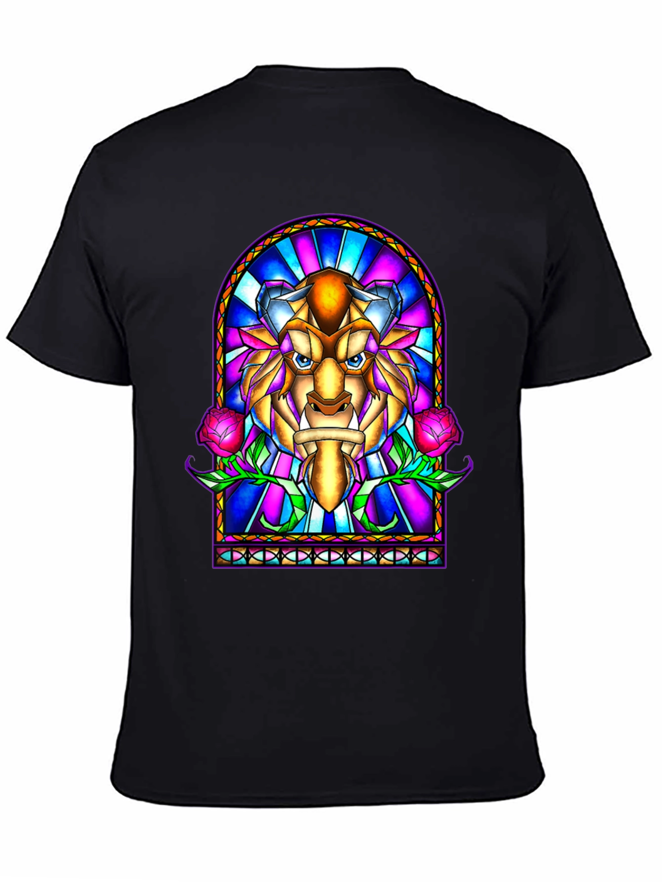 Beauty and the Beast Stained Glass Graphic Tee