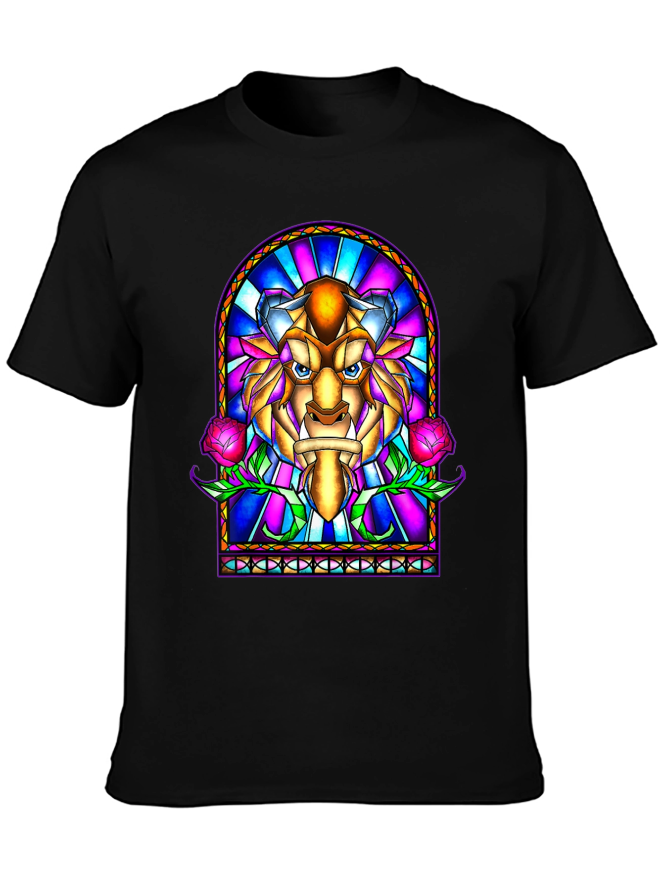 Beauty and the Beast Stained Glass Graphic Tee